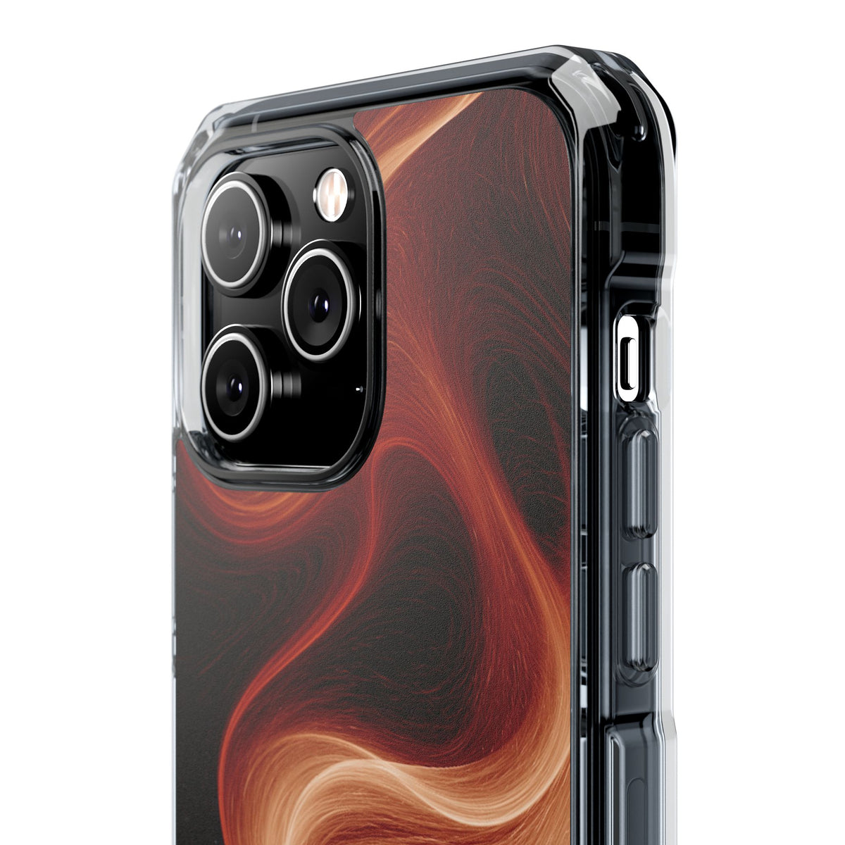 Solar Ember Flow · Clear Impact Magnetic Phone Case for iPhone · Orange