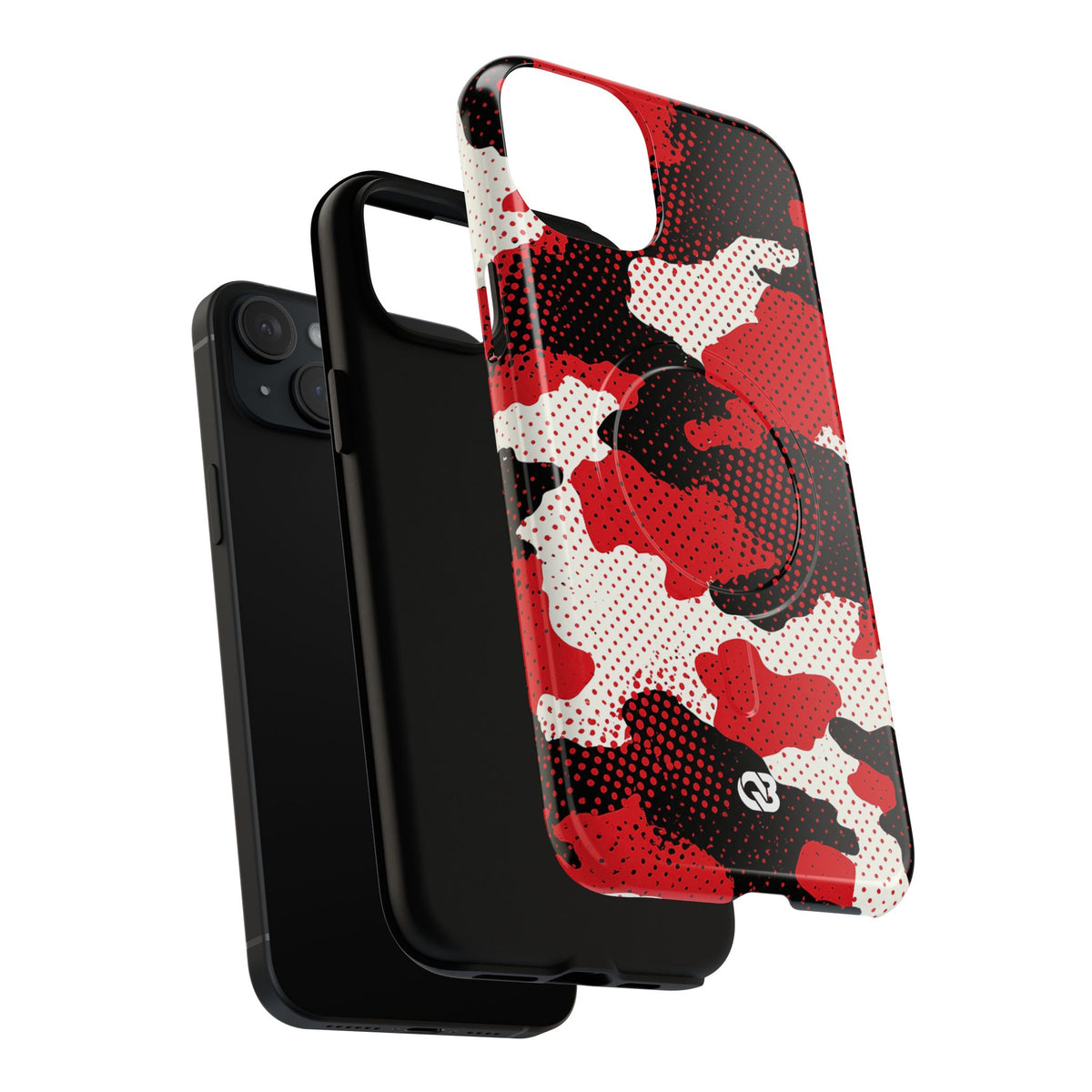 Crimson Halftone Camo · Tough 2.0 Magnetic Phone Case for iPhone · Red