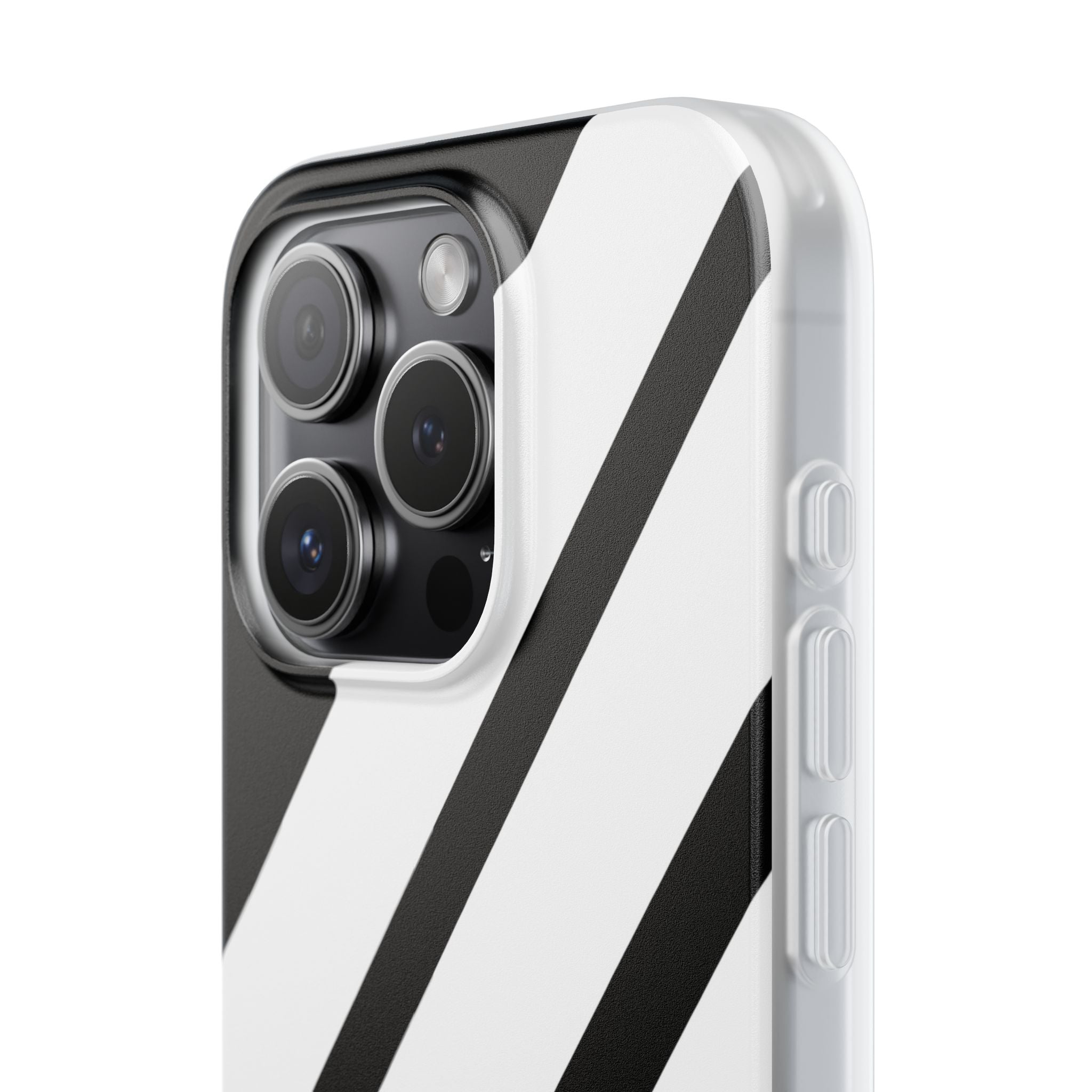 Diagonal Bands Noir iPhone 15 Pro Case - Soft