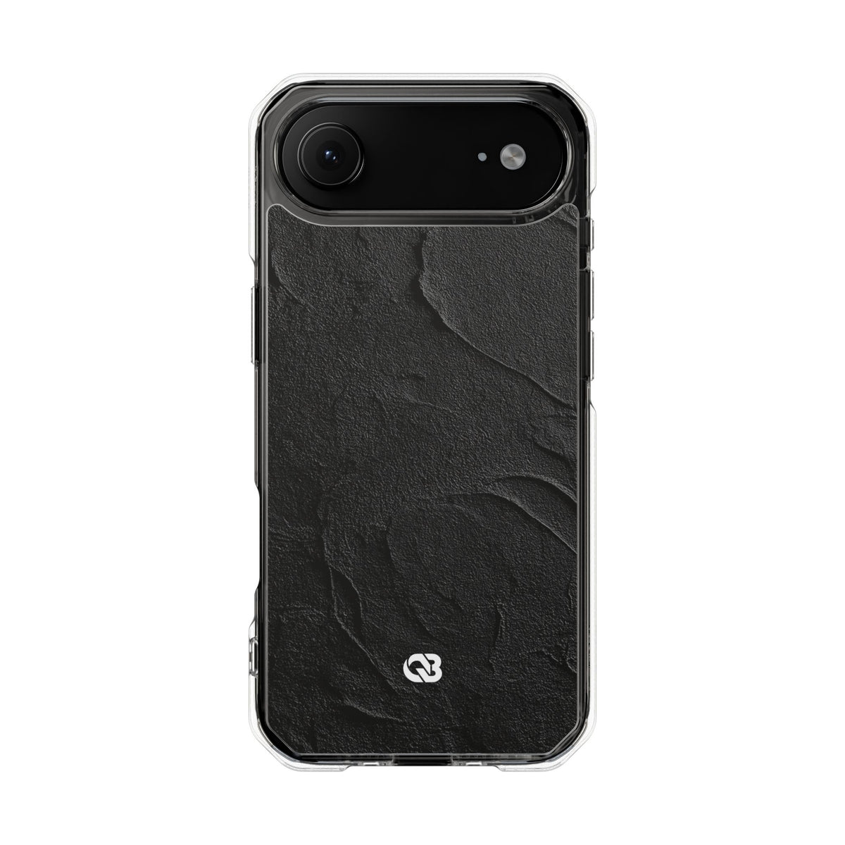 Obsidian Stucco Relief · Clear Impact Magnetic Phone Case for iPhone · Black