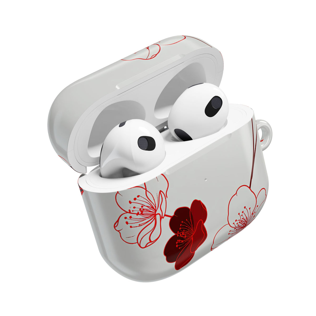 Crimson Sakura Blossom · Hard Case for AirPods & AirPods Pro · Red