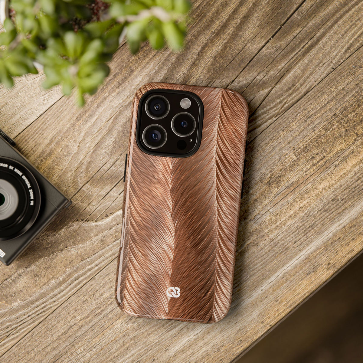 Rose Gold Weave · Tough Phone Case for iPhone · Brown