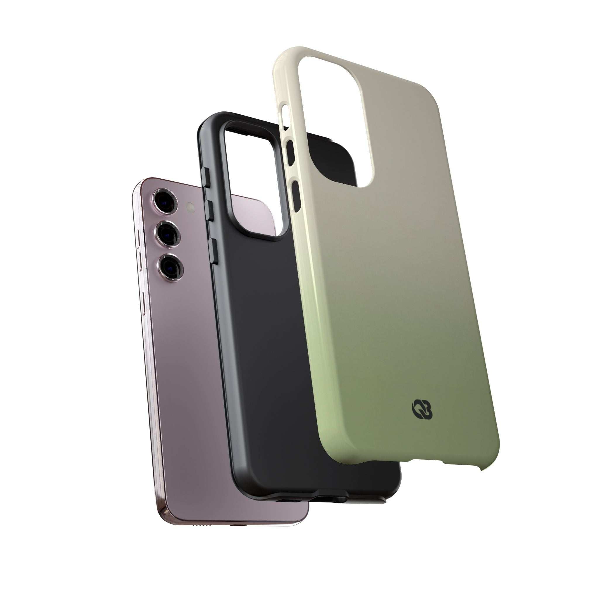 Green Tough Phone Case for Samsung - Bone Sage Fade