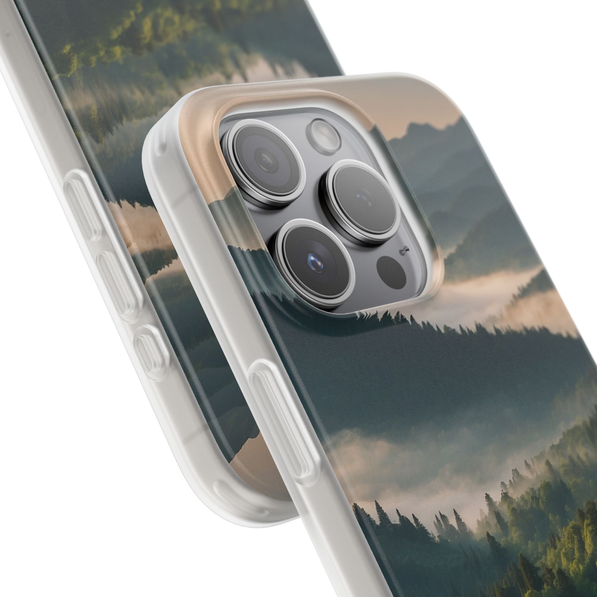 Foggy Mountain Ridge · Soft Phone Case for iPhone