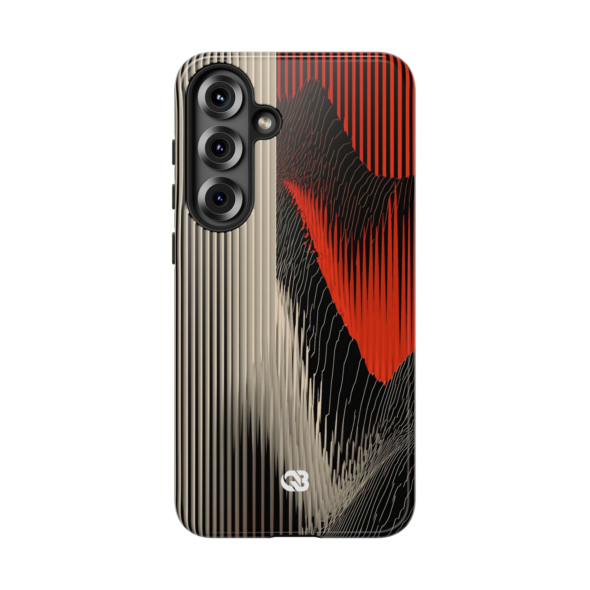 Red Tough Phone Case for Samsung - Crimson Pulse Topo