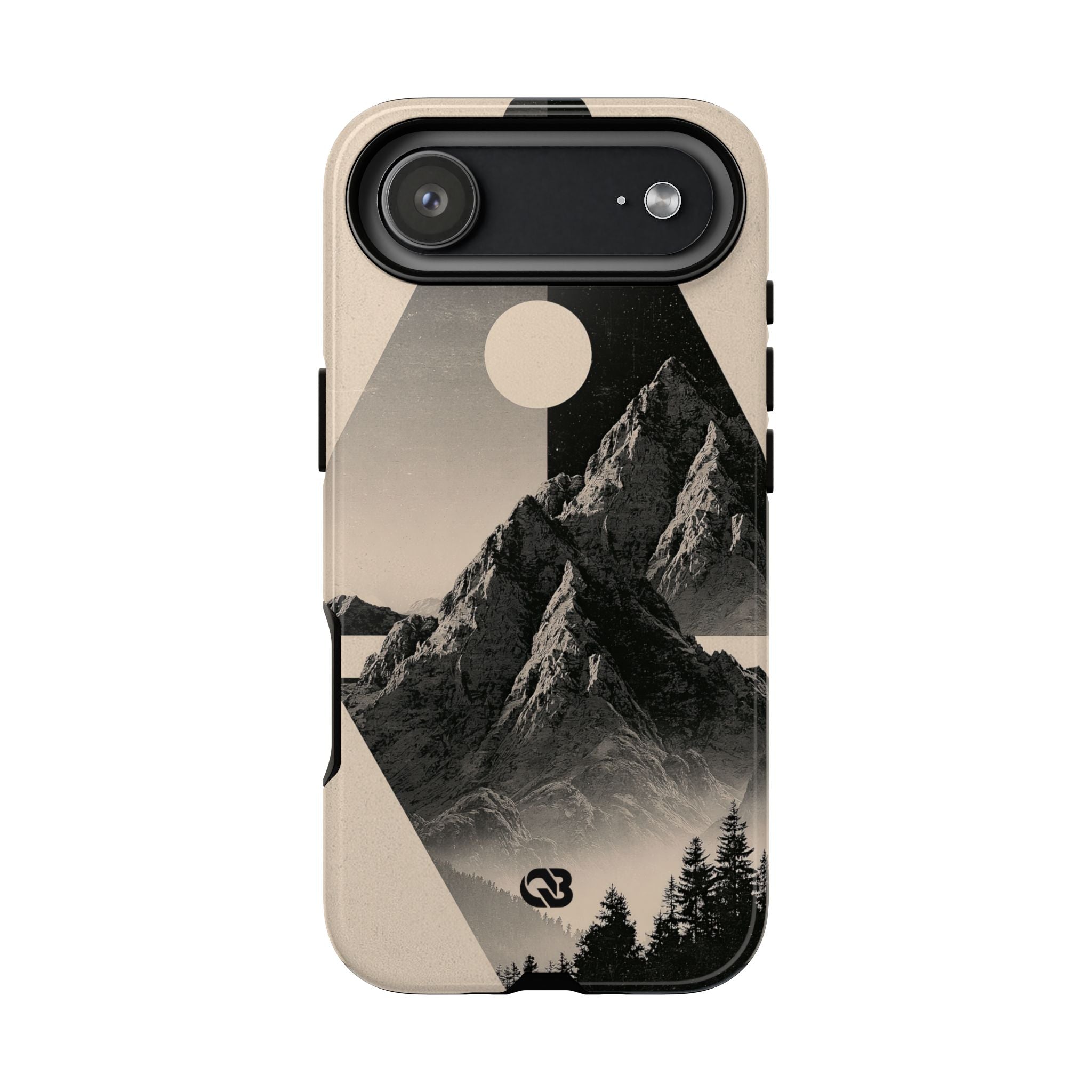 Beige Tough Phone Case for iPhone - Obsidian Summit Parchment