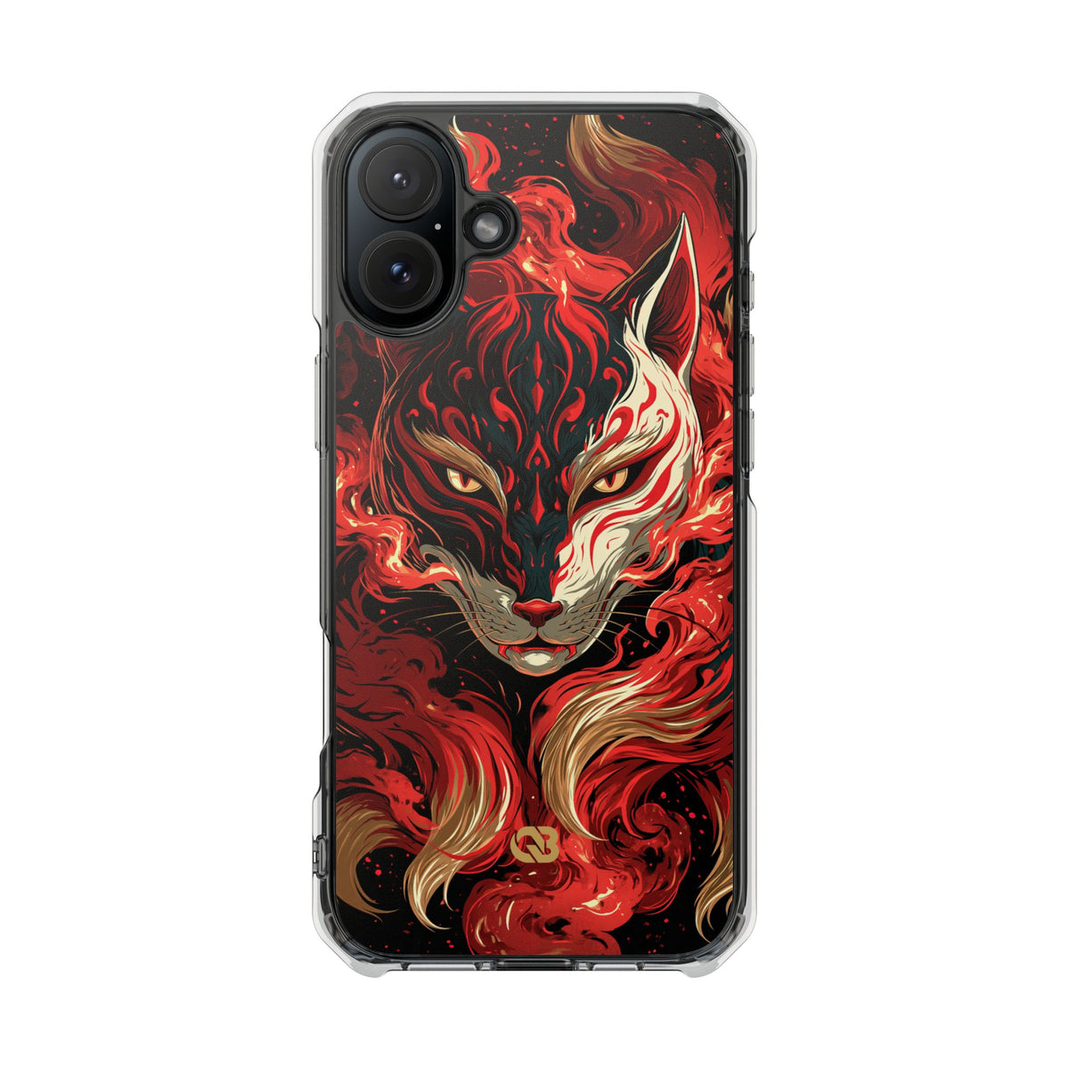 Crimson Kitsune Spirit · Clear Impact Magnetic Phone Case for iPhone · Red