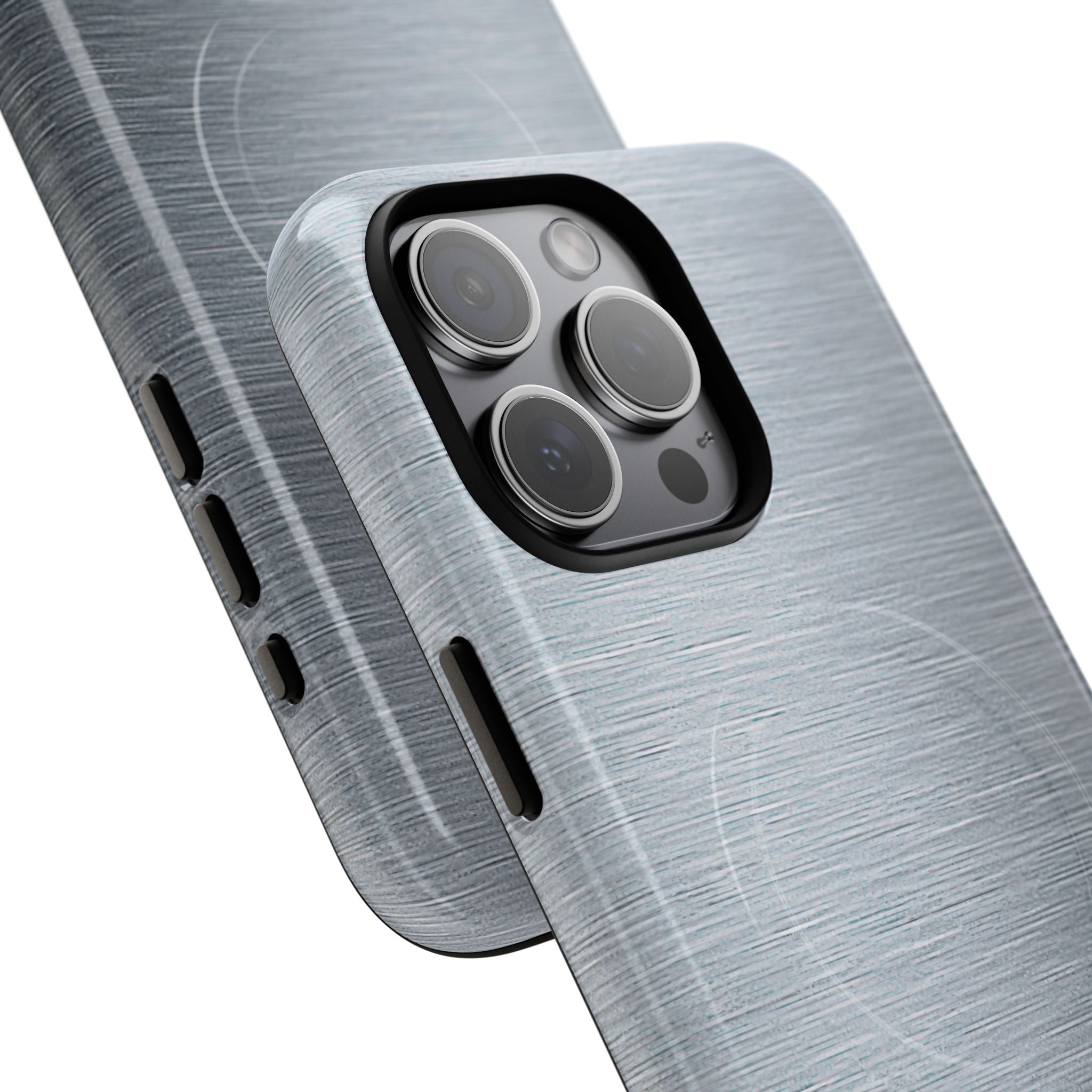 Silver Tough 2.0 Magsafe Phone Case for iPhone - Satin Chrome Grain