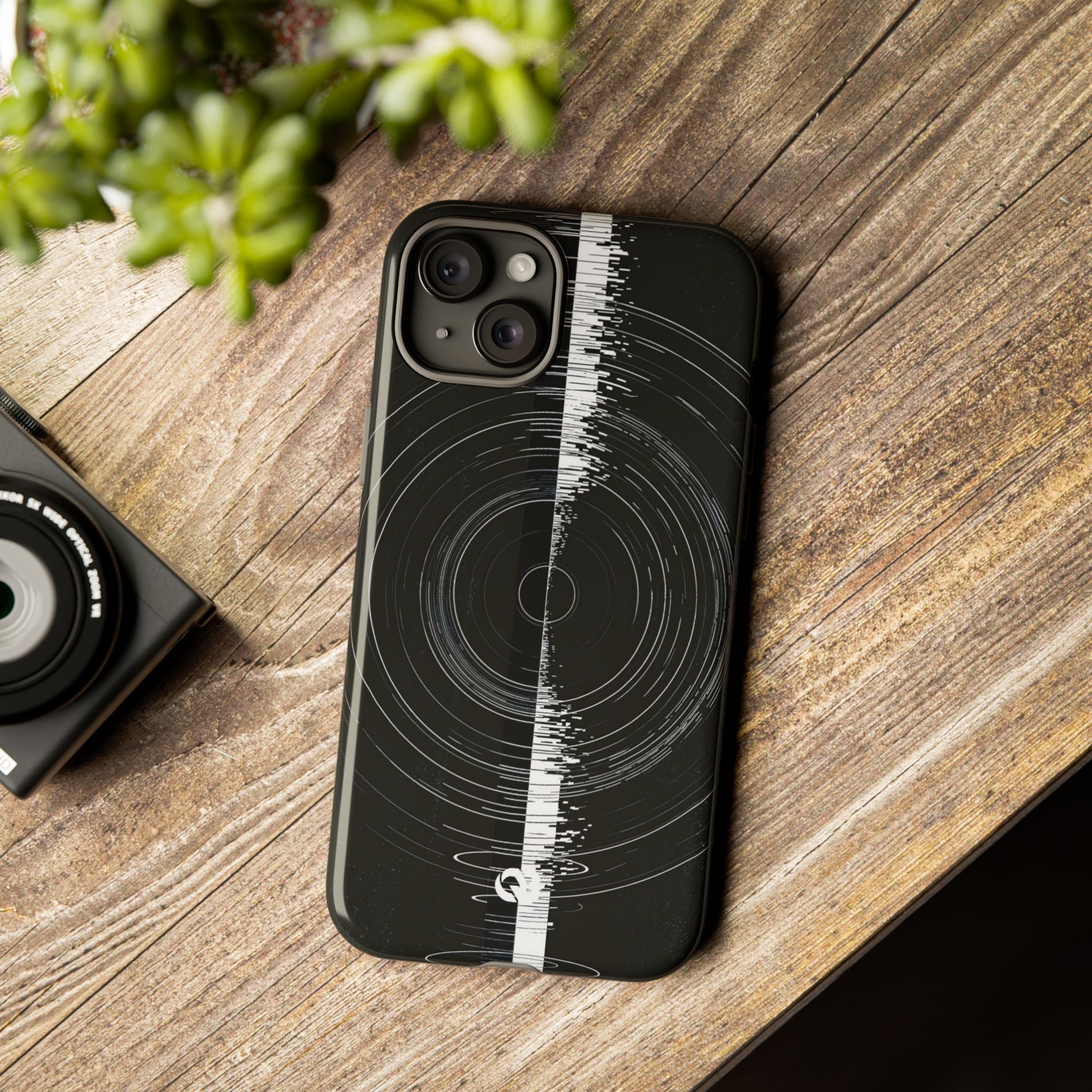 Black Tough Phone Case for iPhone - Obsidian Orbital Signal