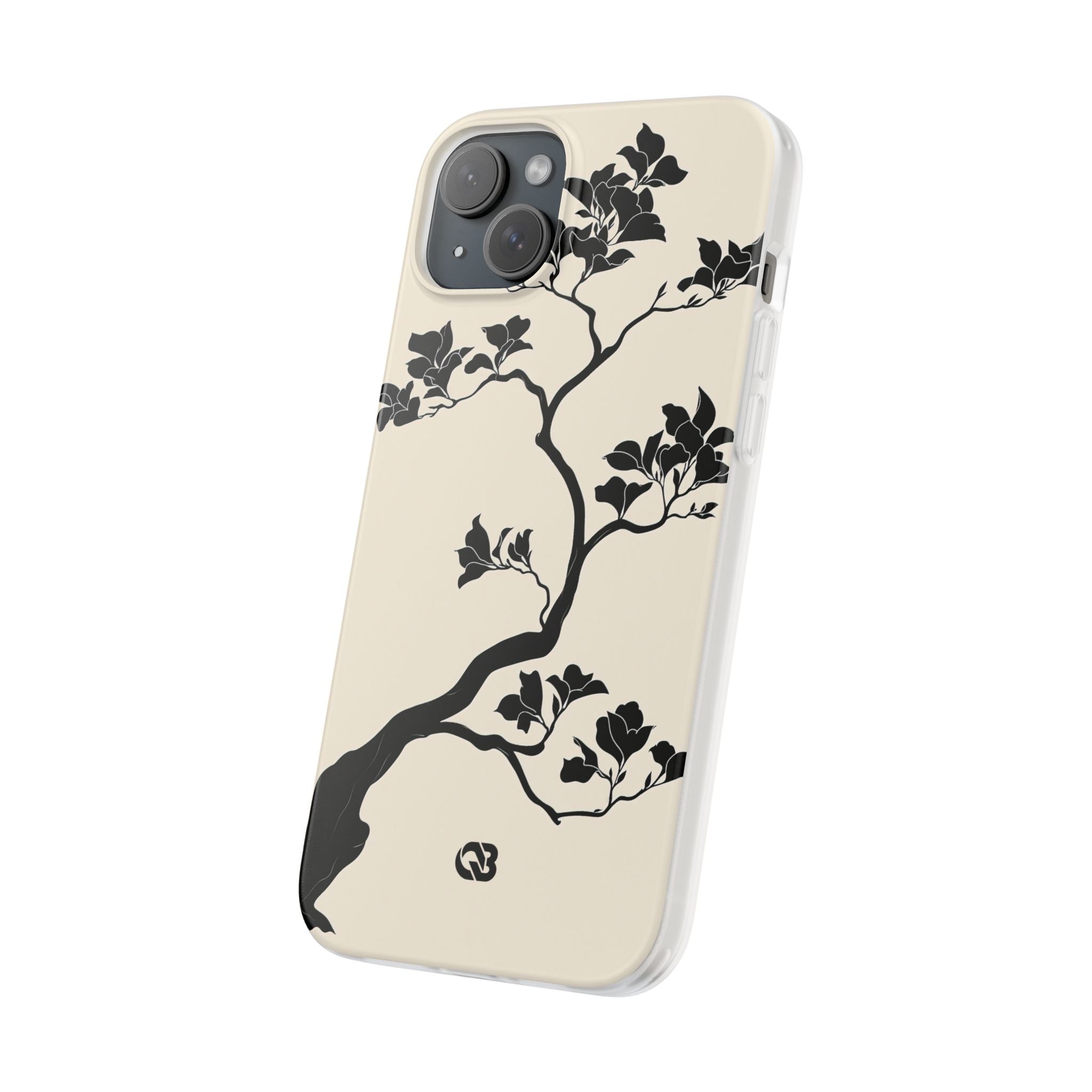 Beige Lite Phone Case for iPhone - Obsidian Bonsai Silhouette
