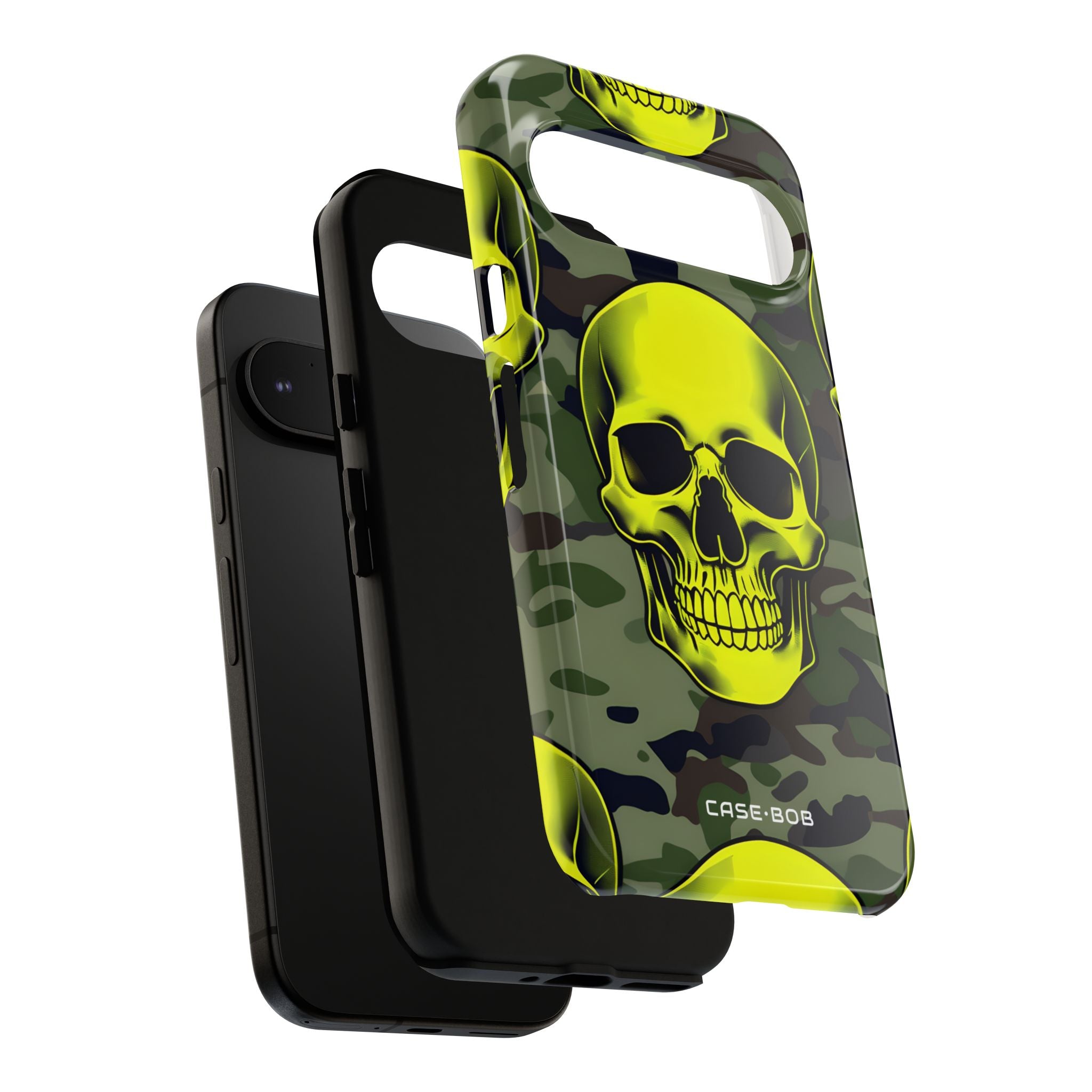 Neon Skull Camo Google Pixel 9 Case - Tough