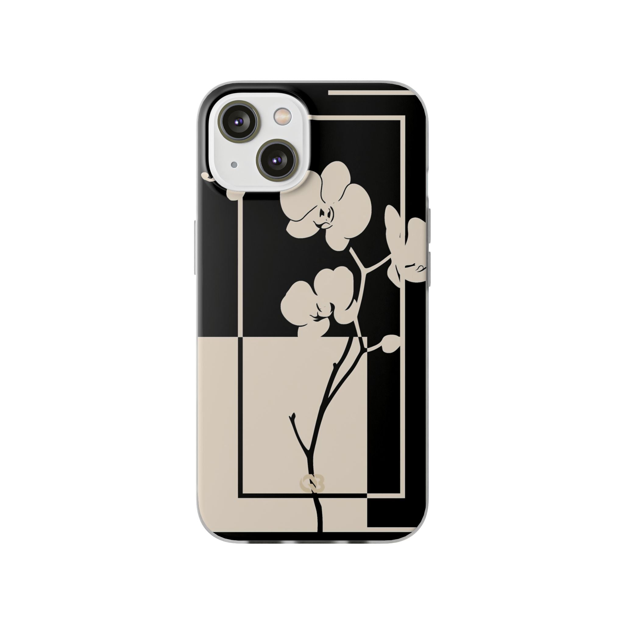Beige Lite Phone Case for iPhone - Nocturnal Orchid Frame