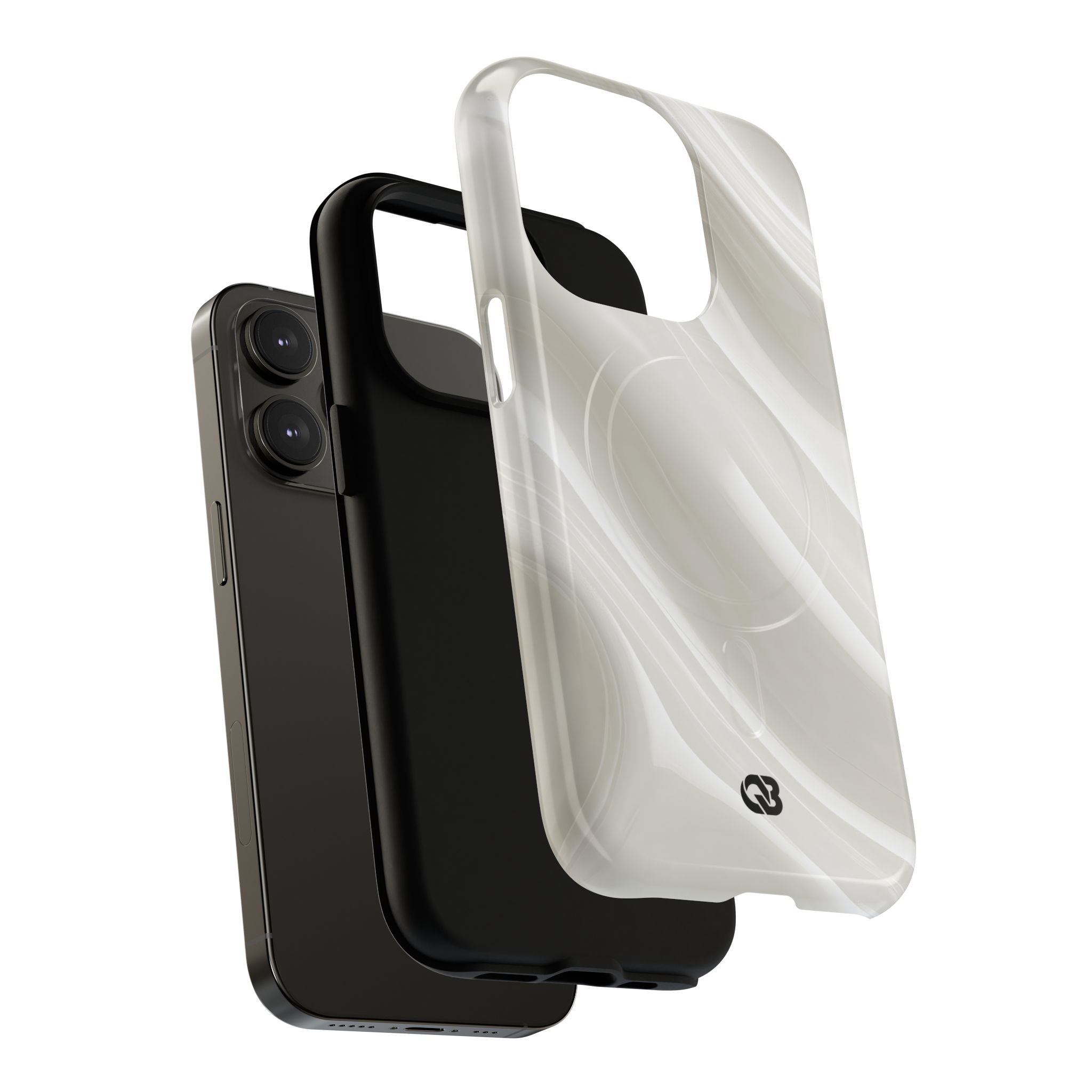 White Tough 2.0 Magsafe Phone Case for iPhone - Polished Ivory Wave