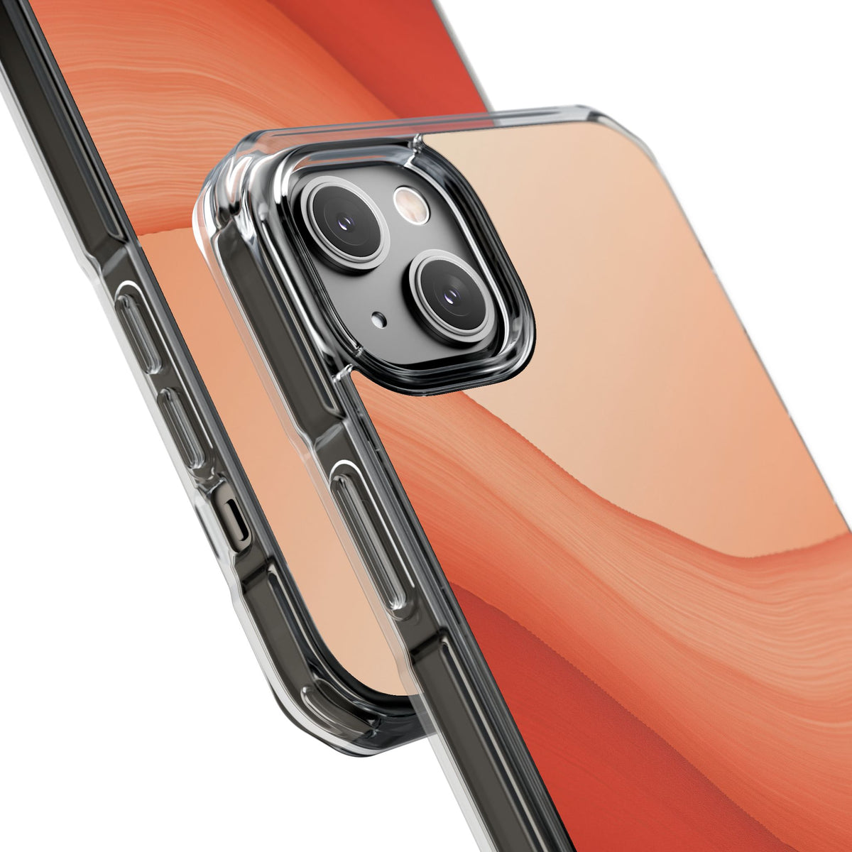 Terracotta Flow · Clear Impact Magnetic Phone Case for iPhone · Orange