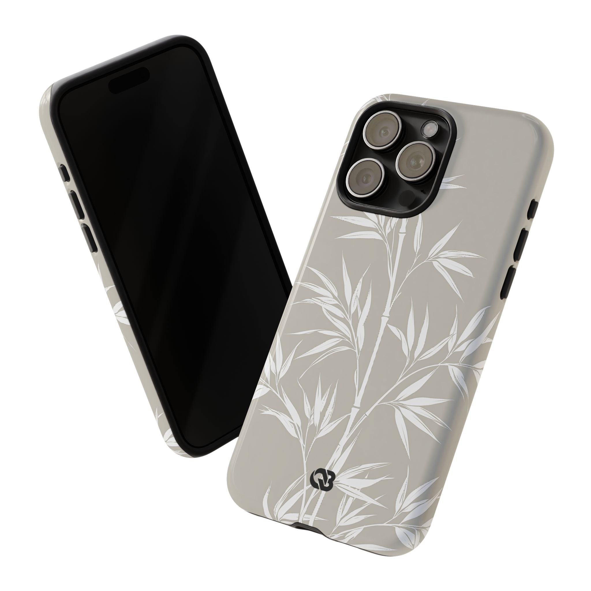 Beige Tough Phone Case for iPhone - Sandstone Bamboo Stalks