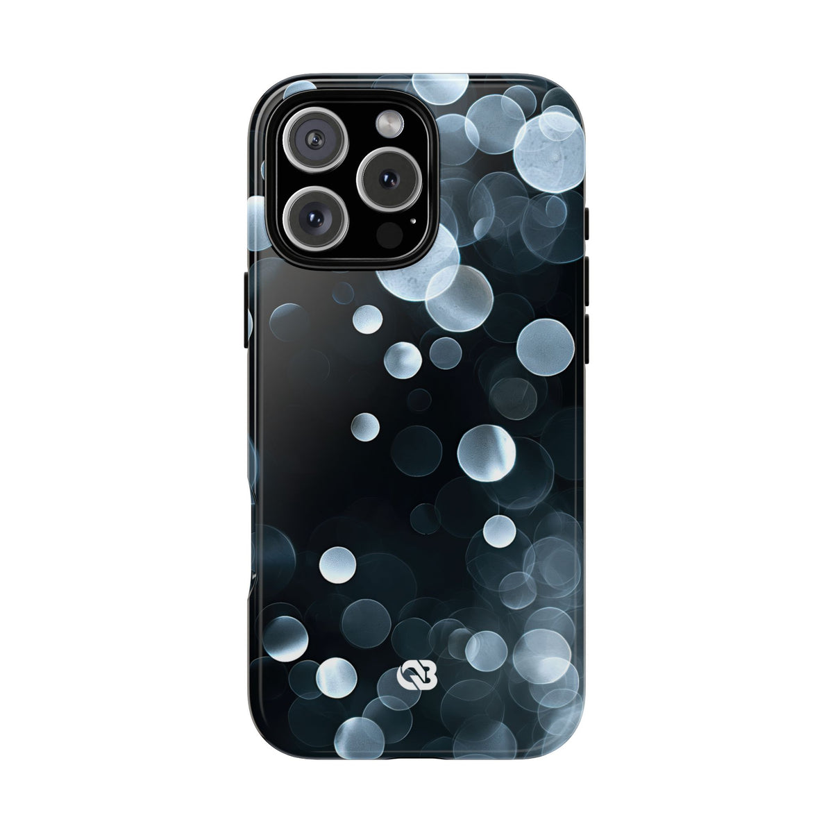 Black Tough Phone Case for iPhone - Silver Orbit Glow