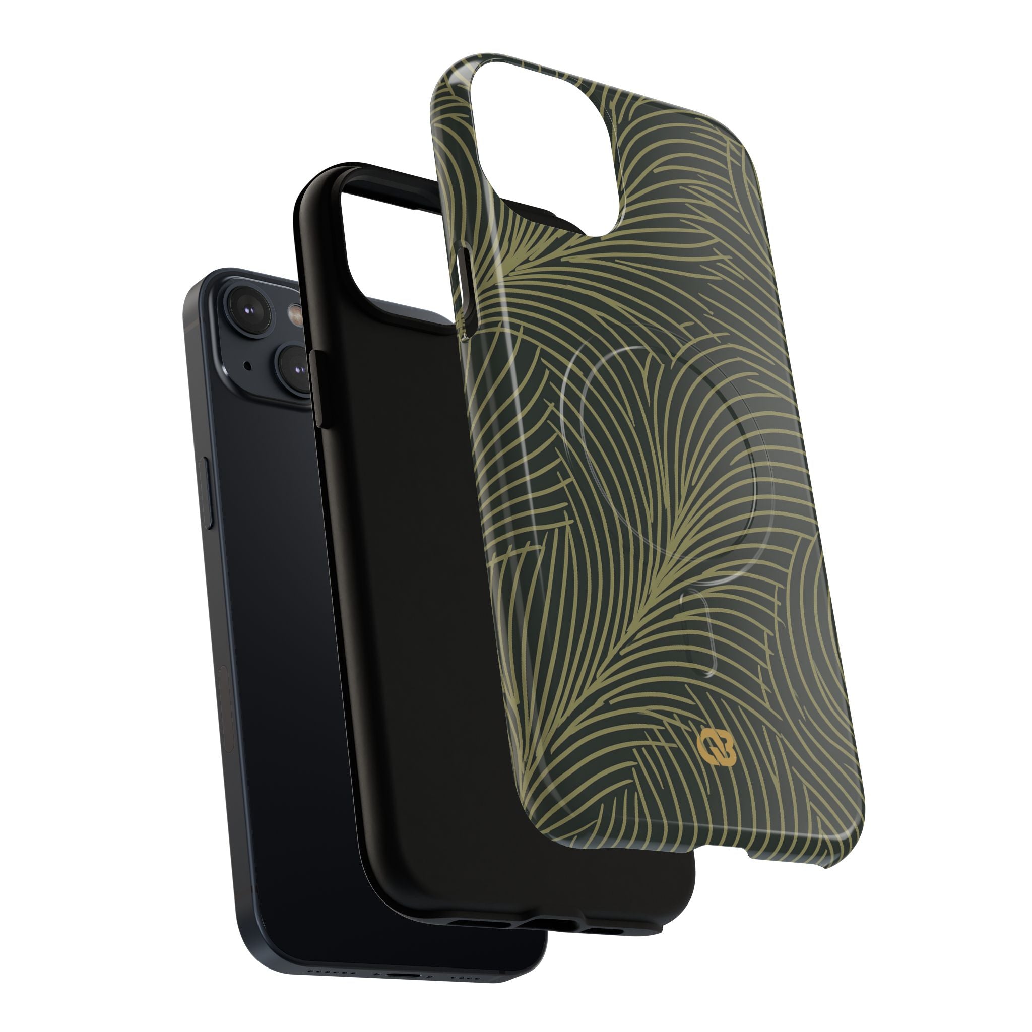Green Tough 2.0 Magsafe Phone Case for iPhone - Dark Olive Plume
