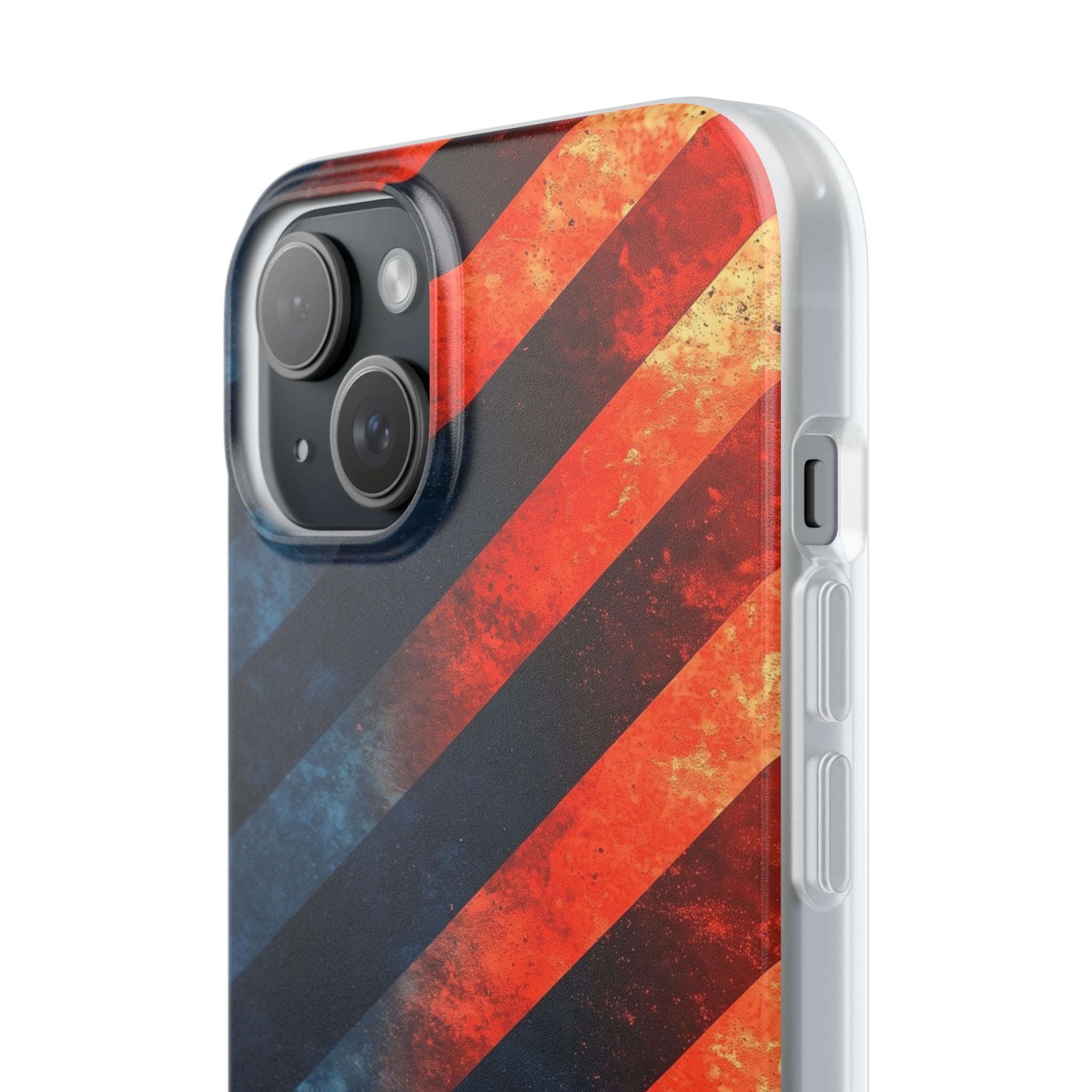 Diagonal Striber Blaze iPhone 15 Plus Cover - Soft