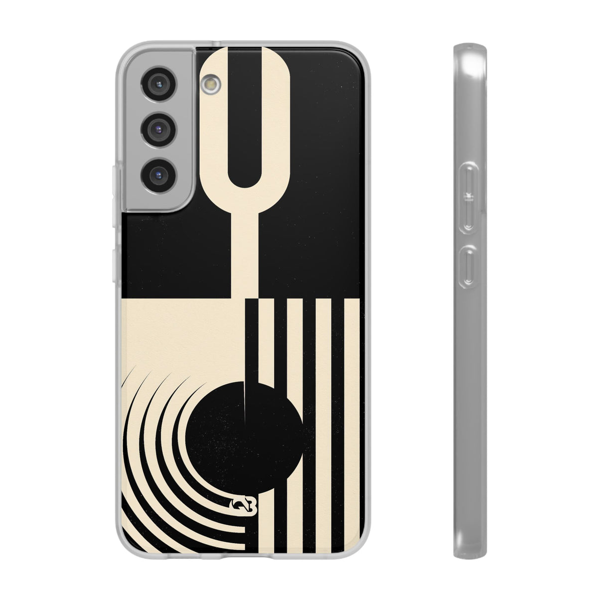Black Lite Phone Case for Samsung - Ivory Signal Grid