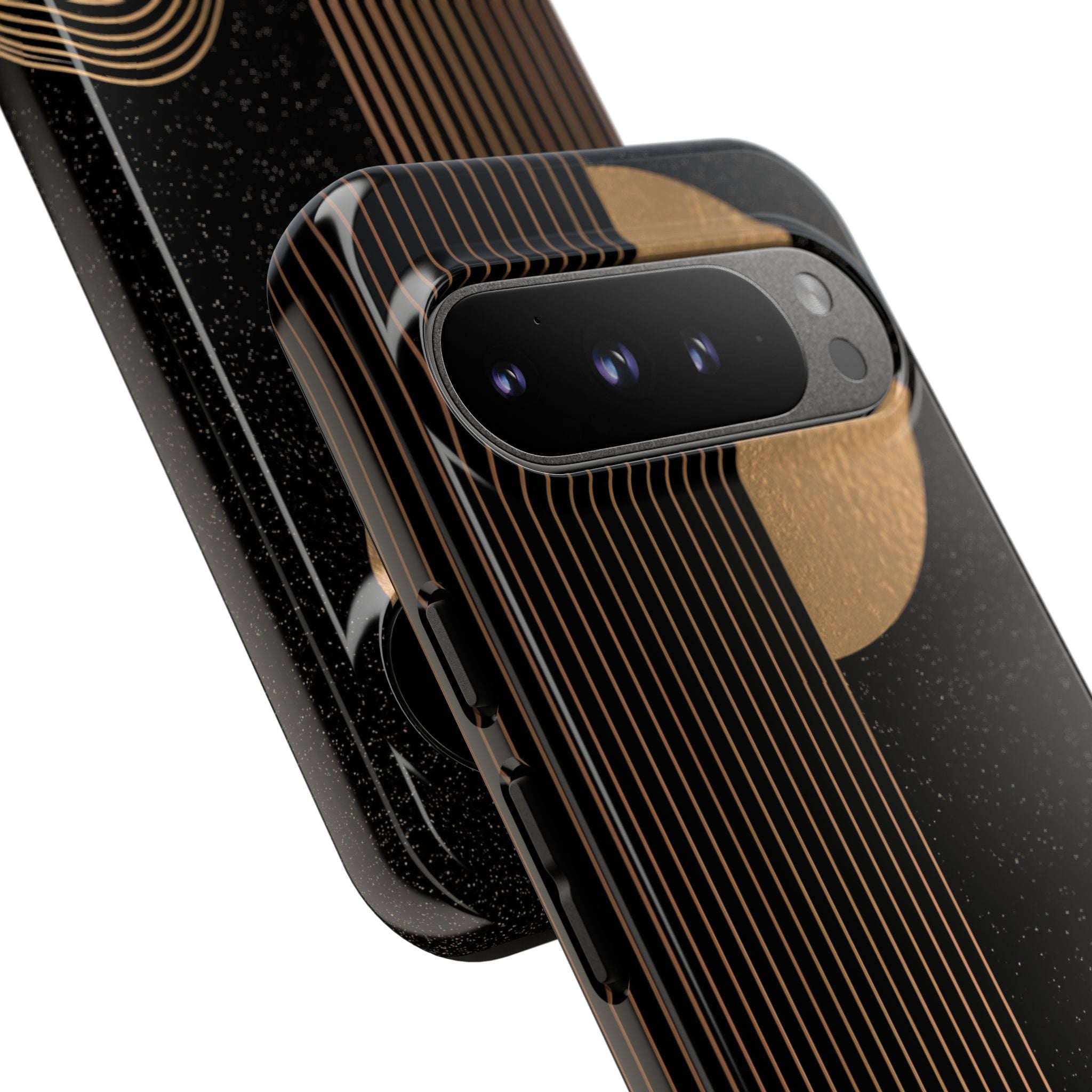 Gold Tough Phone Case for Google Pixel - Gilded Obsidian Dunes