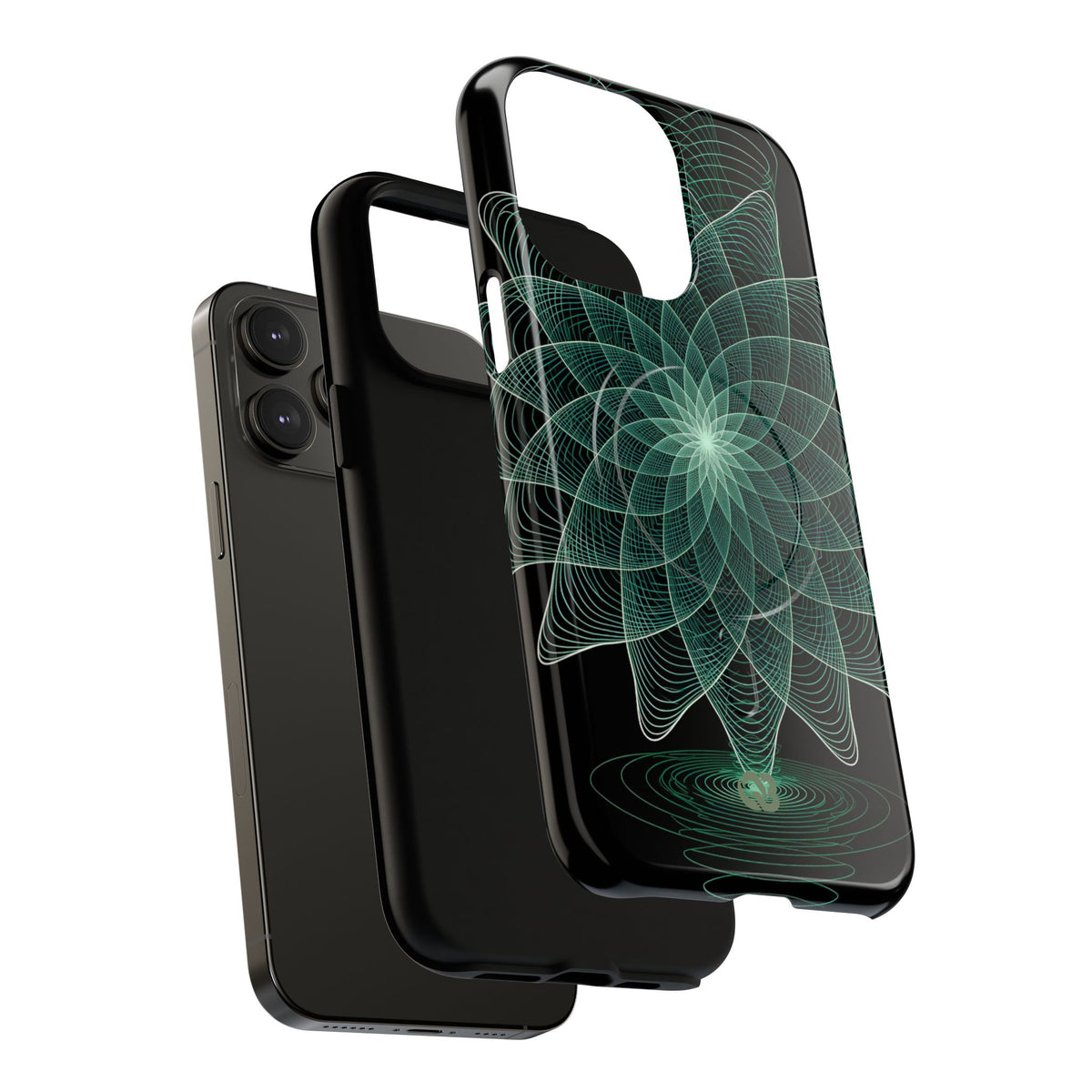 Green Tough 2.0 Magsafe Phone Case for iPhone - Cyan Signal Bloom