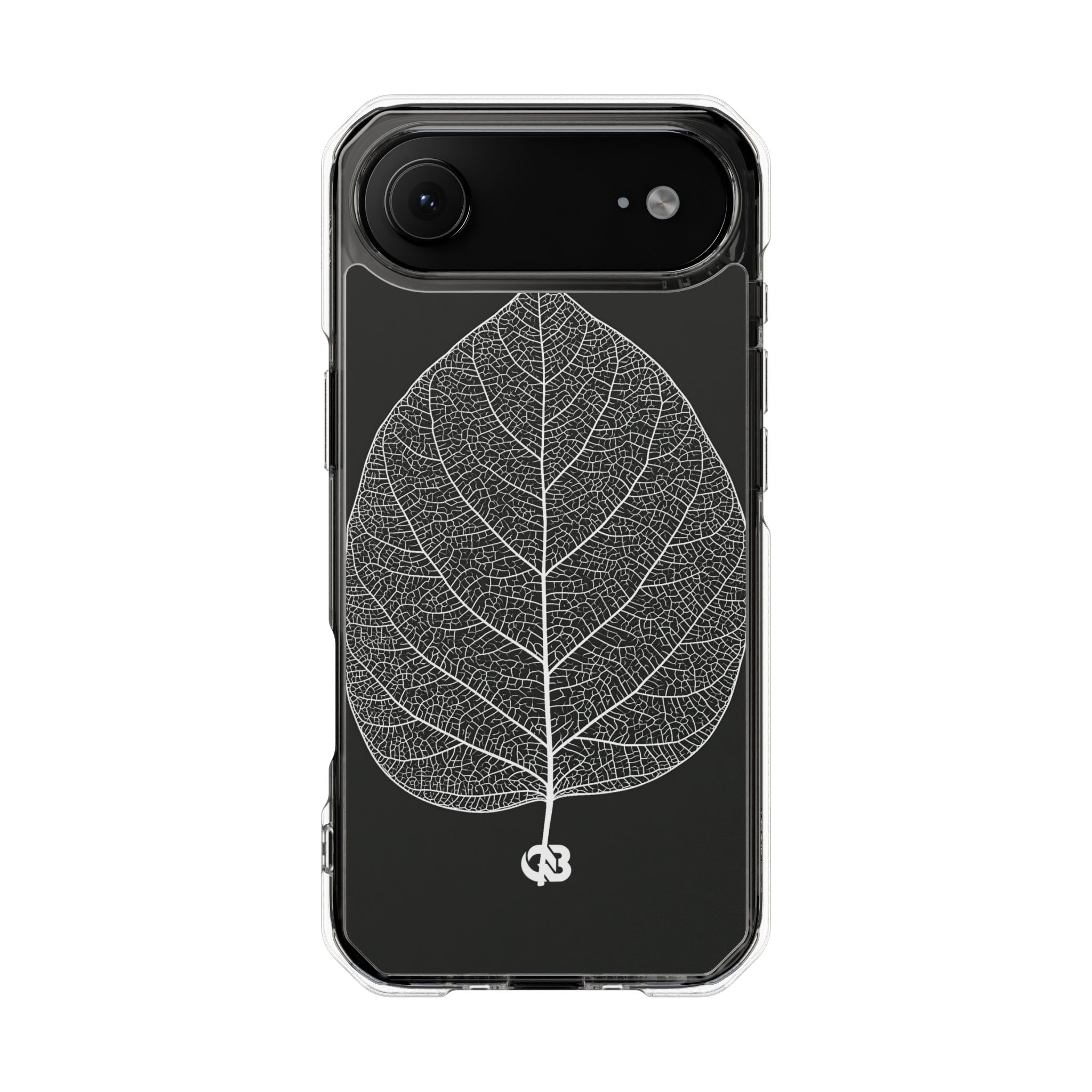 Black Impact MagSafe Phone Case for iPhone - Bleached Leaf Lattice