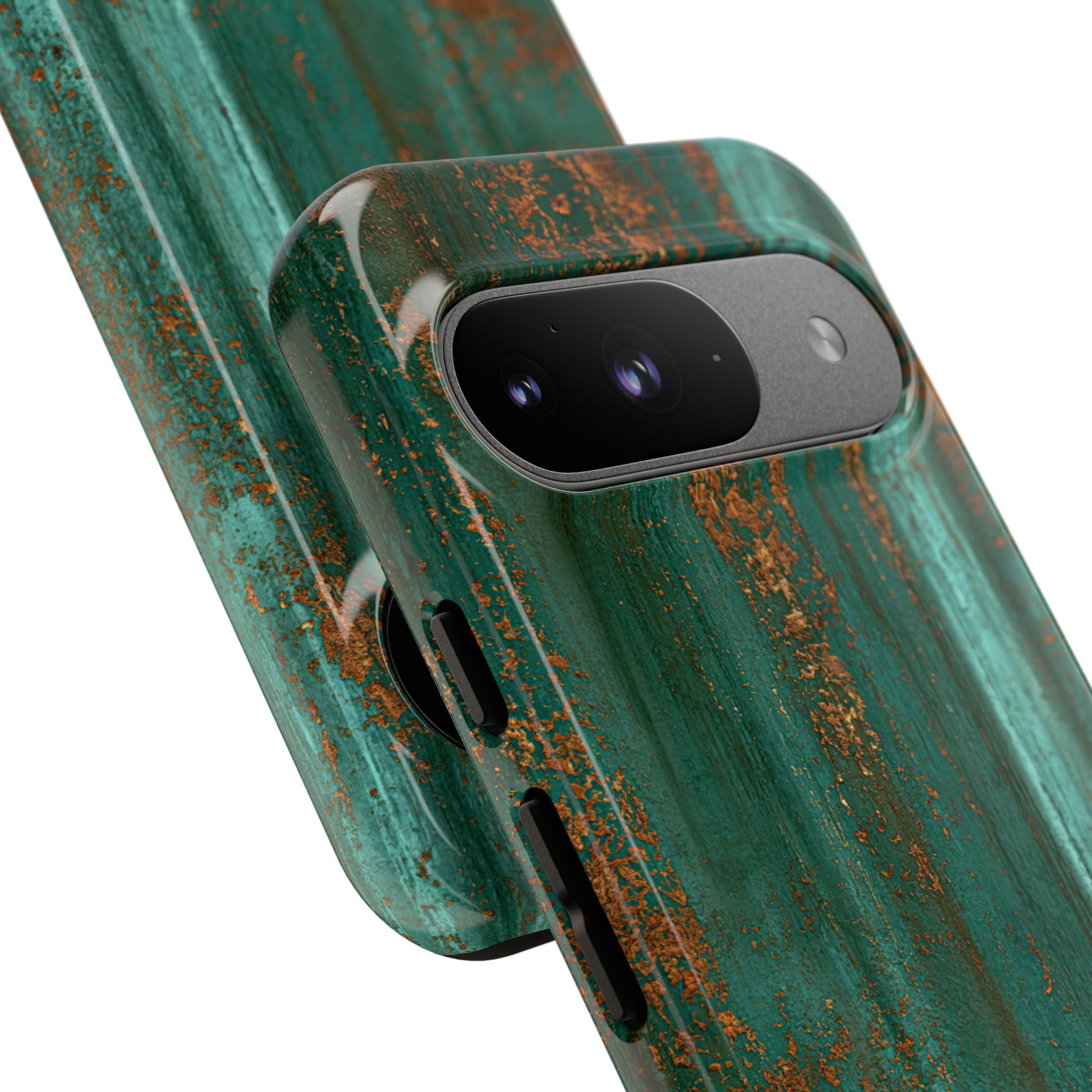 Teal Tough Phone Case for Google Pixel - Verdigris Copper Siding