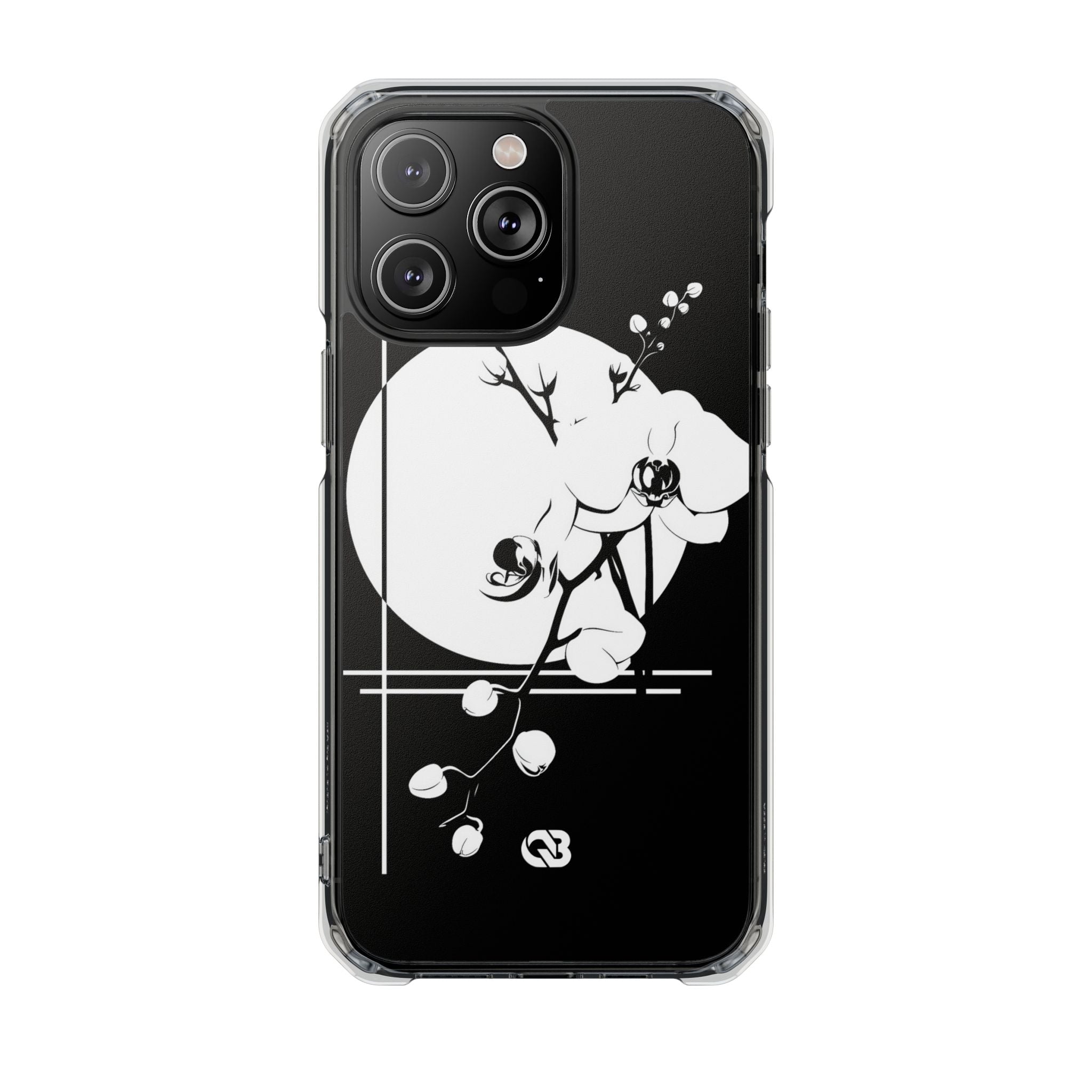 Black Impact MagSafe Phone Case for iPhone - Lunar Orchid Grid