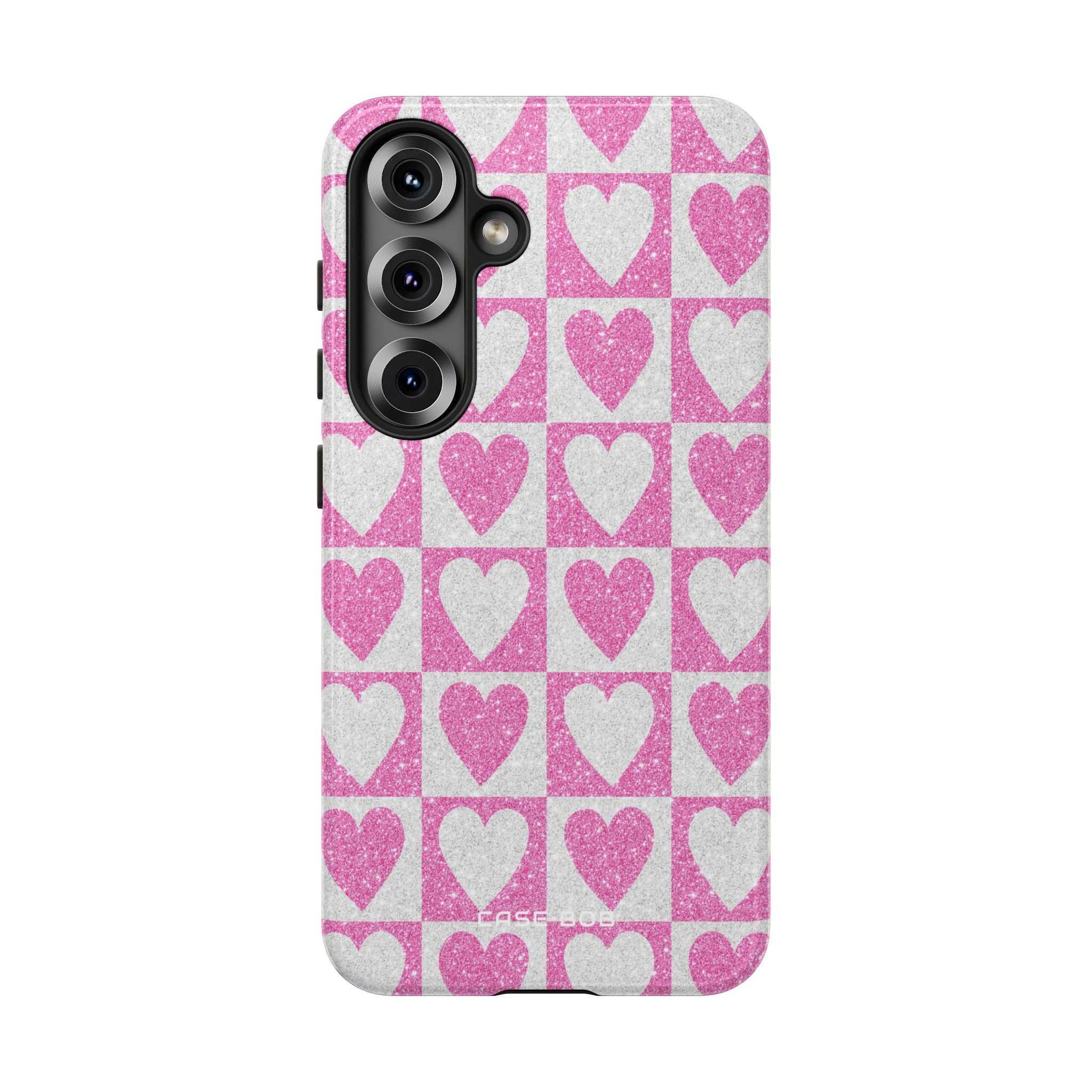 Glitter Herz Gitter Samsung S25 Case - Tough