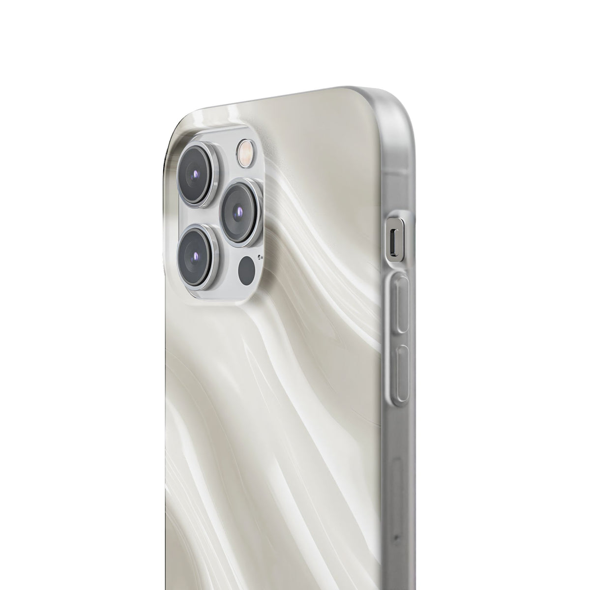 White Lite Phone Case for iPhone - Polished Ivory Wave