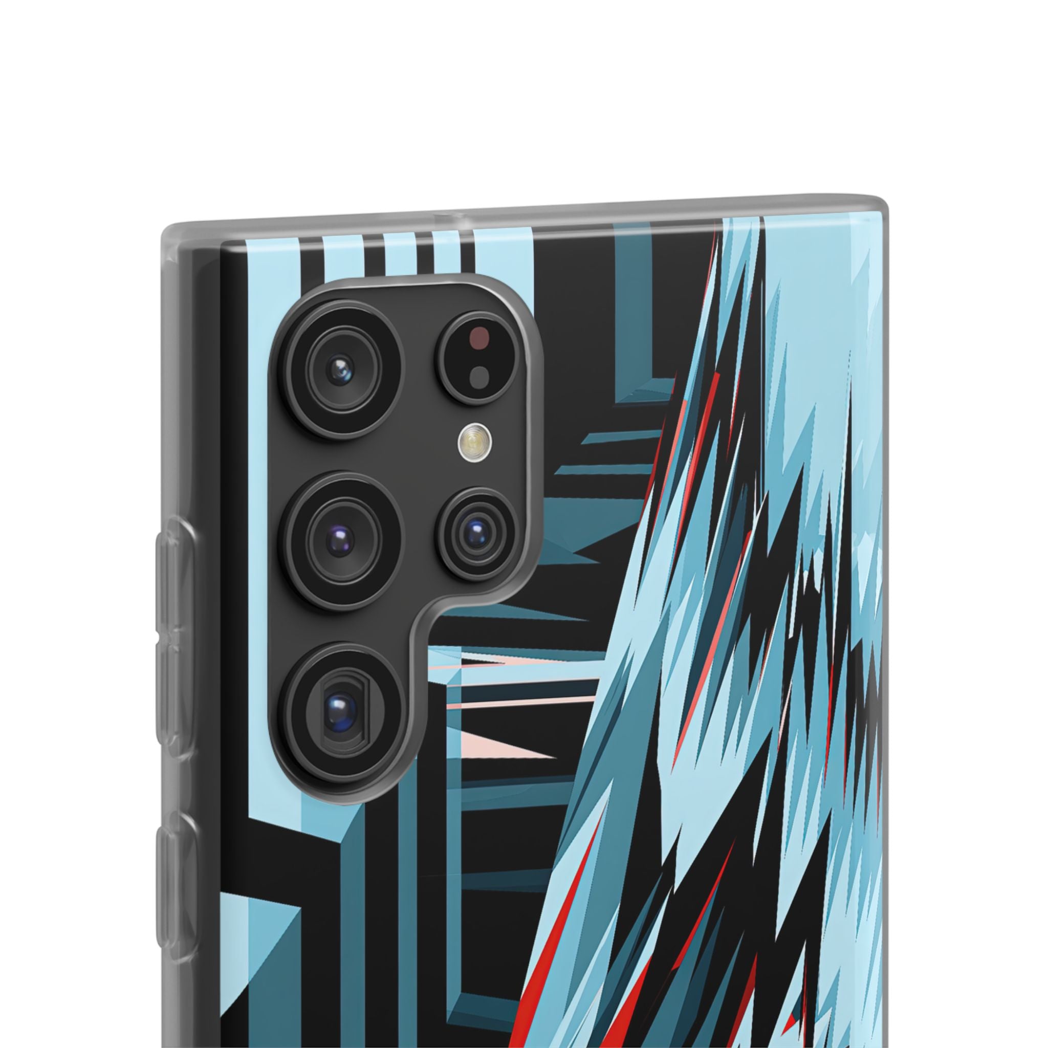 Blue Lite Phone Case for Samsung - Glitch Peak Cyan