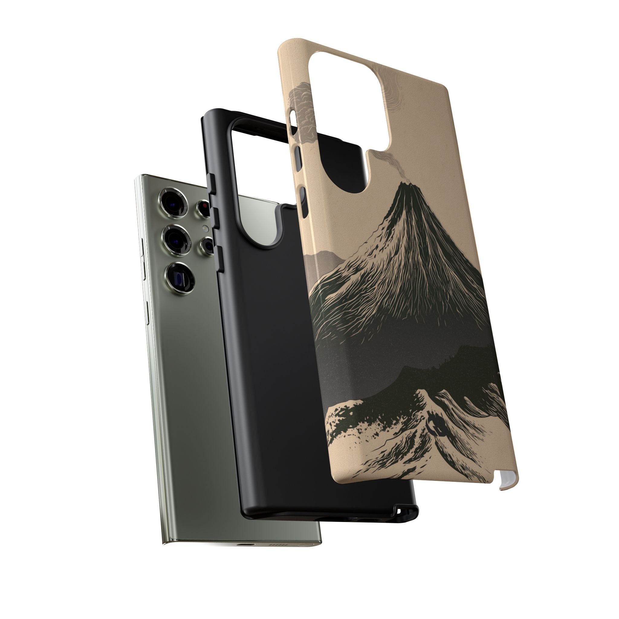 Beige Tough Phone Case for Samsung - Obsidian Ink Summit