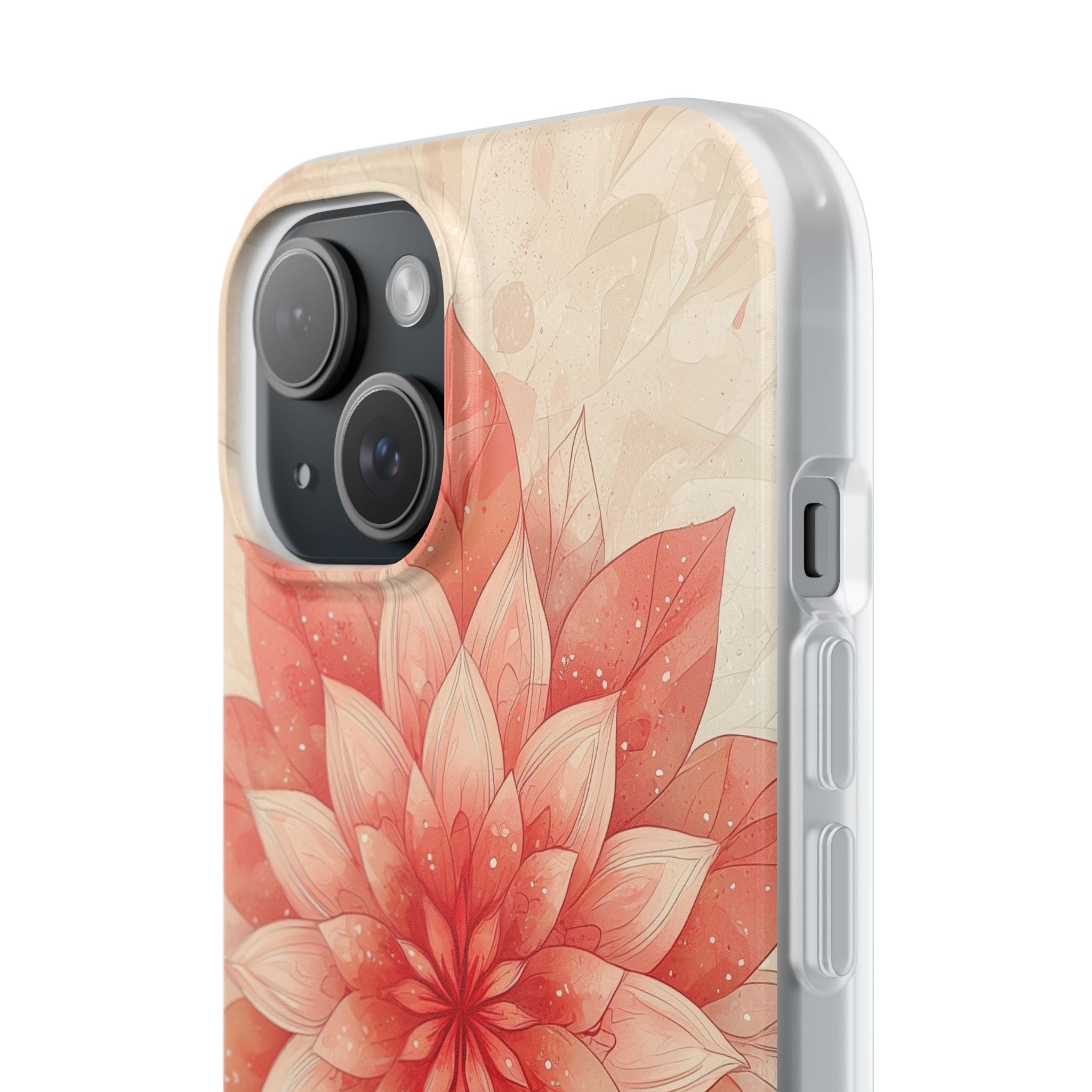 Coral Layered Bloom · Soft Phone Case for iPhone