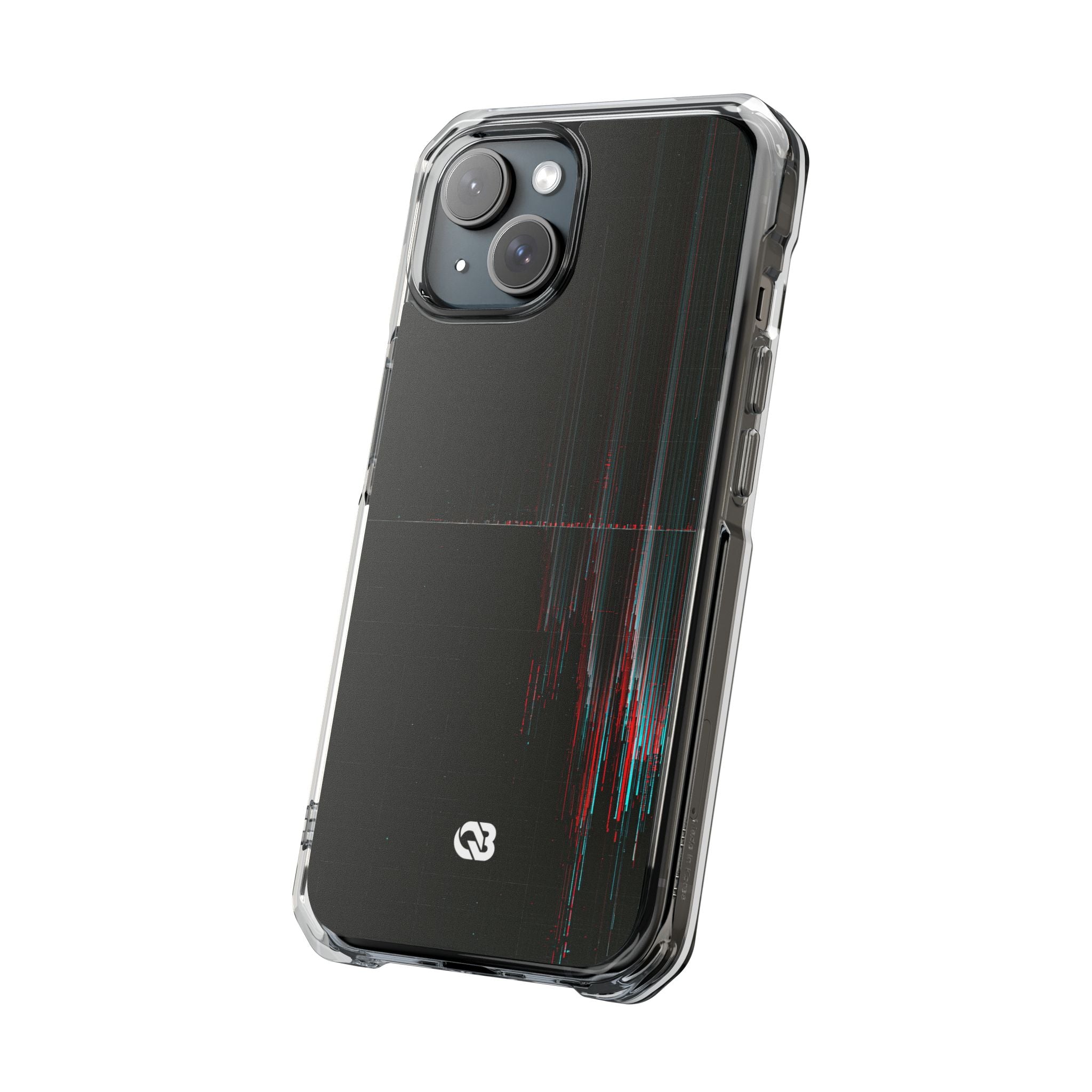 Black Impact MagSafe Phone Case for iPhone - Corrupted Data Stream