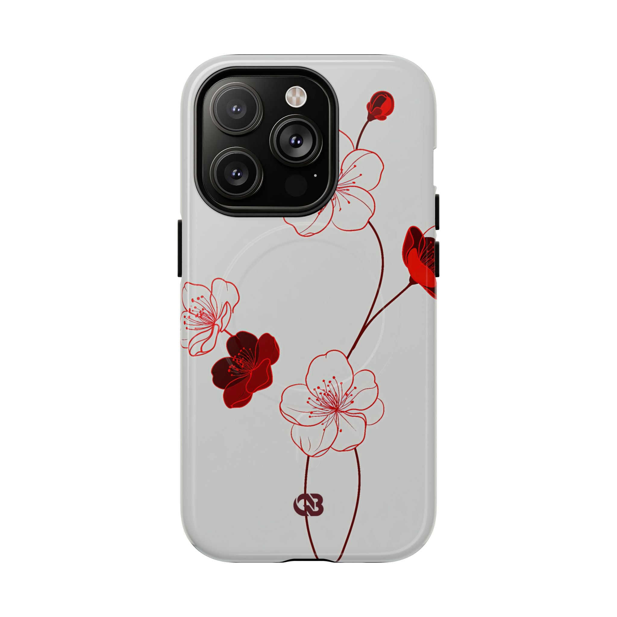 Red Tough 2.0 Magsafe Phone Case for iPhone - Kyoto Ember Bloom