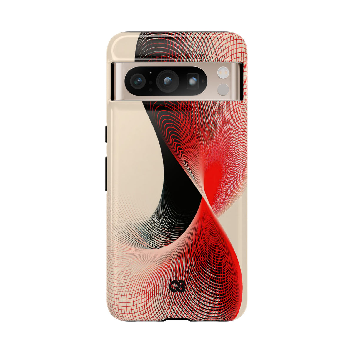 Red Tough Phone Case for Google Pixel - Scarlet Wireframe Helix