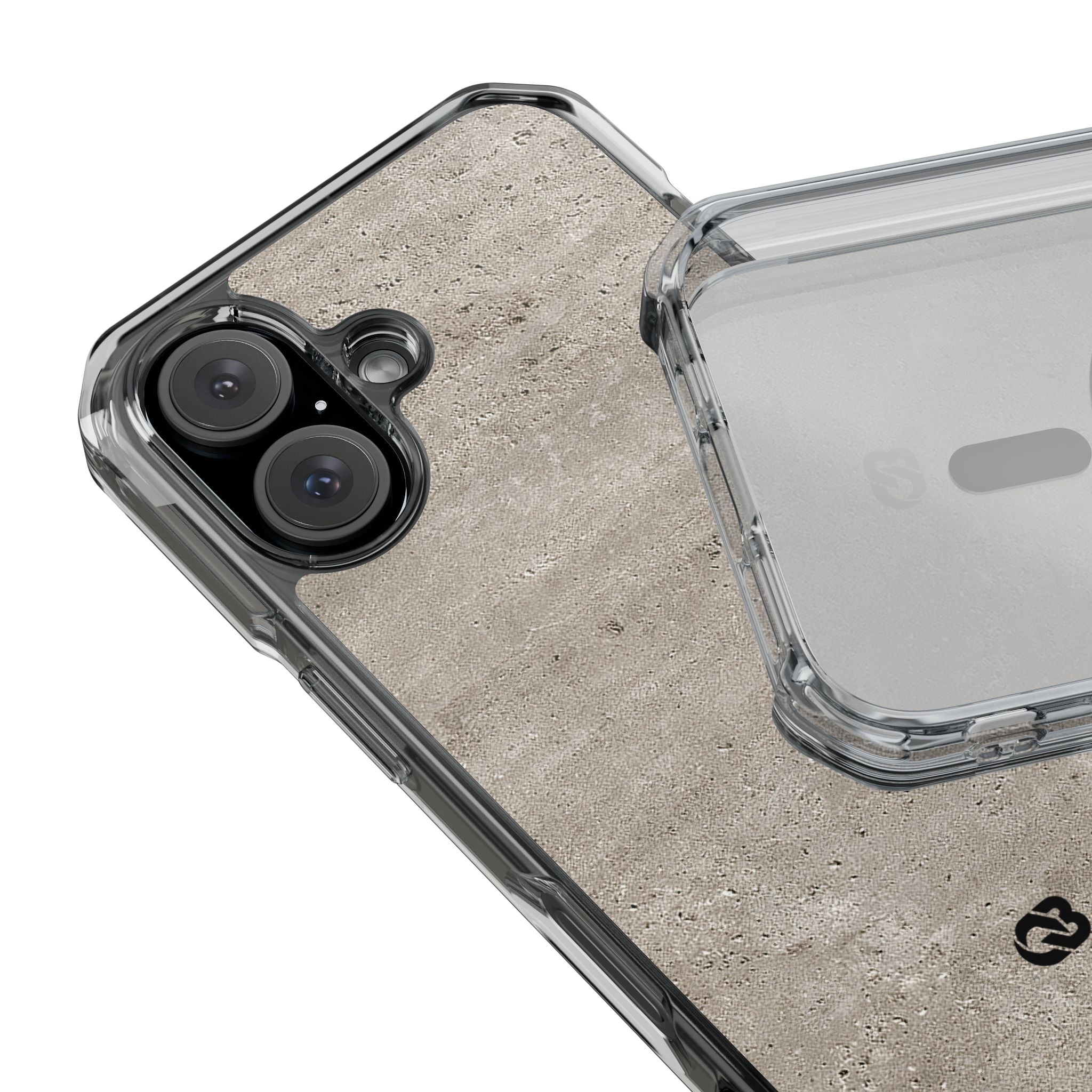 Grey Impact MagSafe Phone Case for iPhone - Brutalist Stone Grit