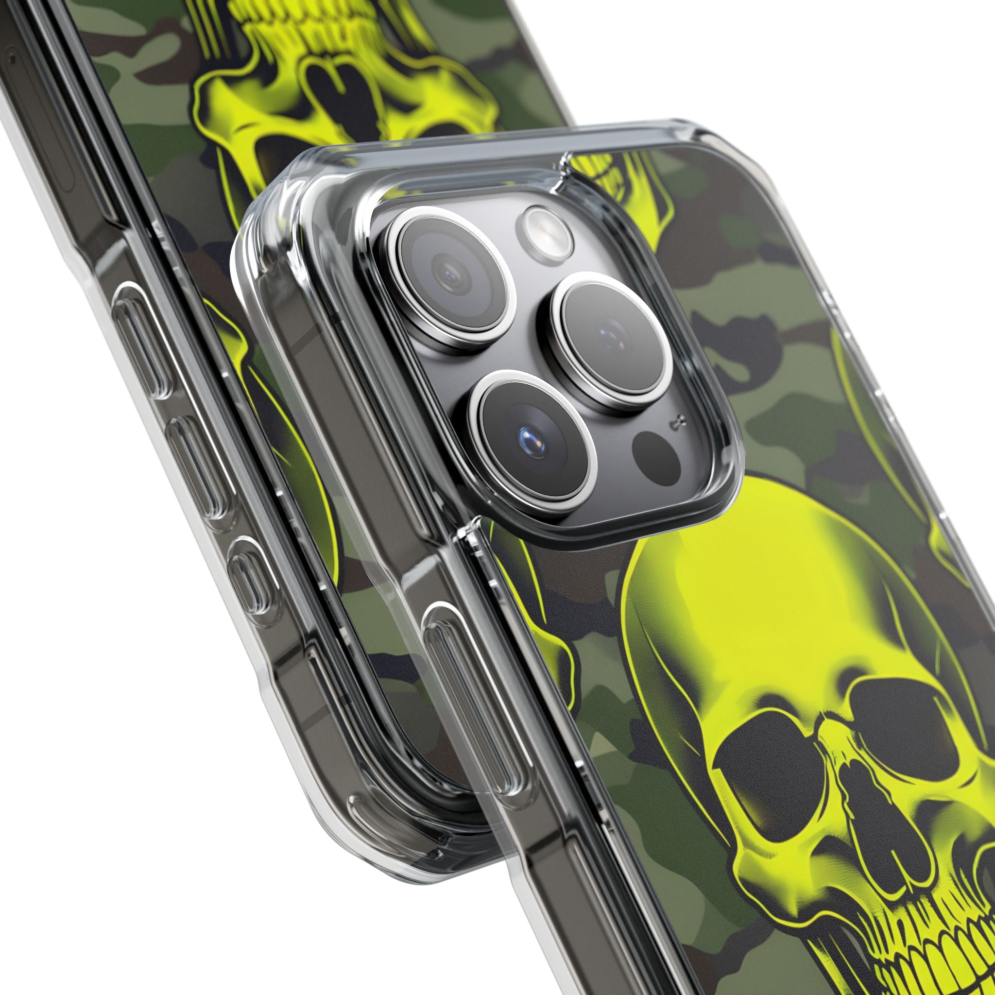 Neon Skull Camo iPhone 15 Pro Case - Impact