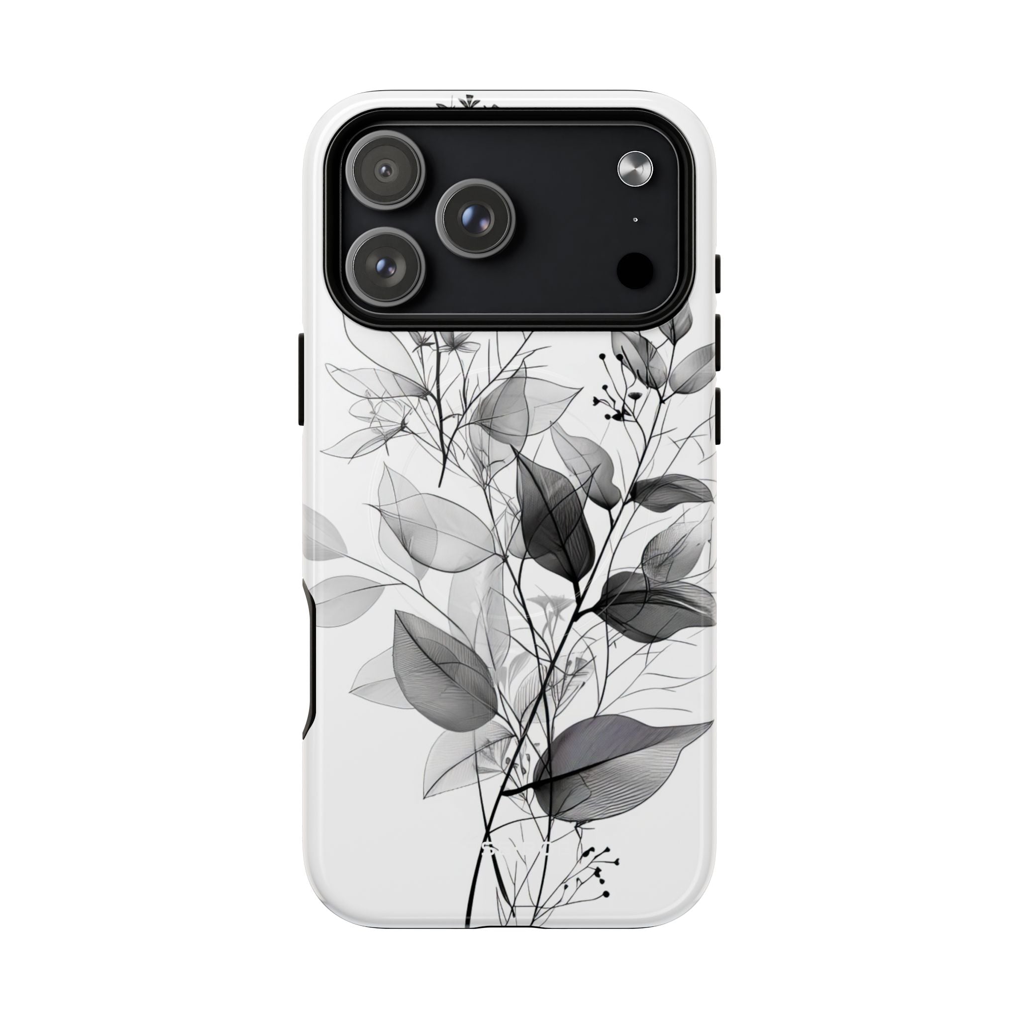 Veined Leaves Gray iPhone 17 Pro Max Case - Tough+ - CASE•BOB