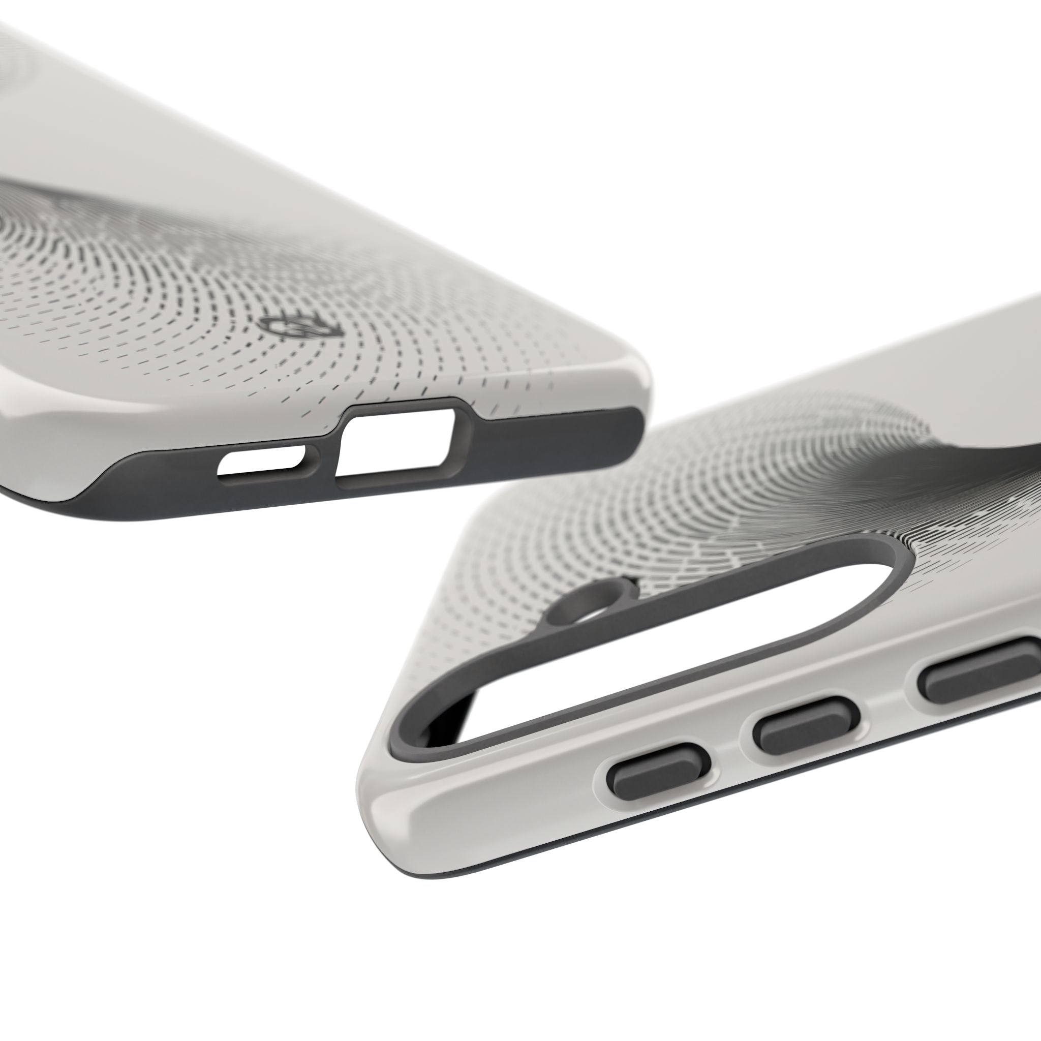 White Tough Phone Case for Samsung - Linear Torsion Grid