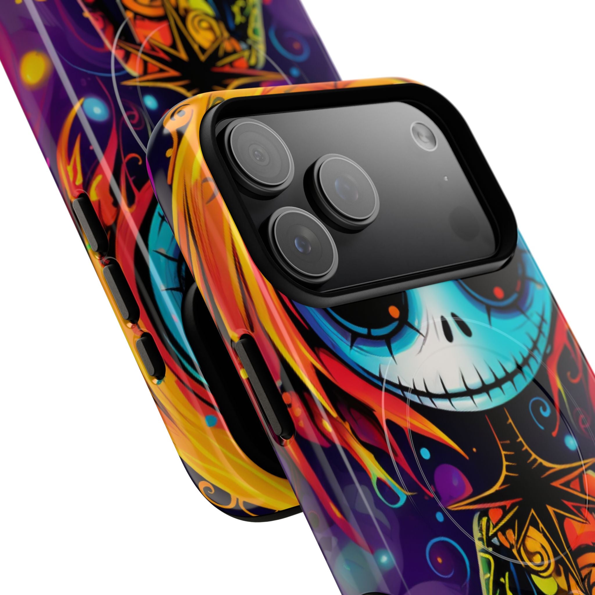 Blue Skull Swirl iPhone 17 Pro Max Case - Tough+ - CASE•BOB