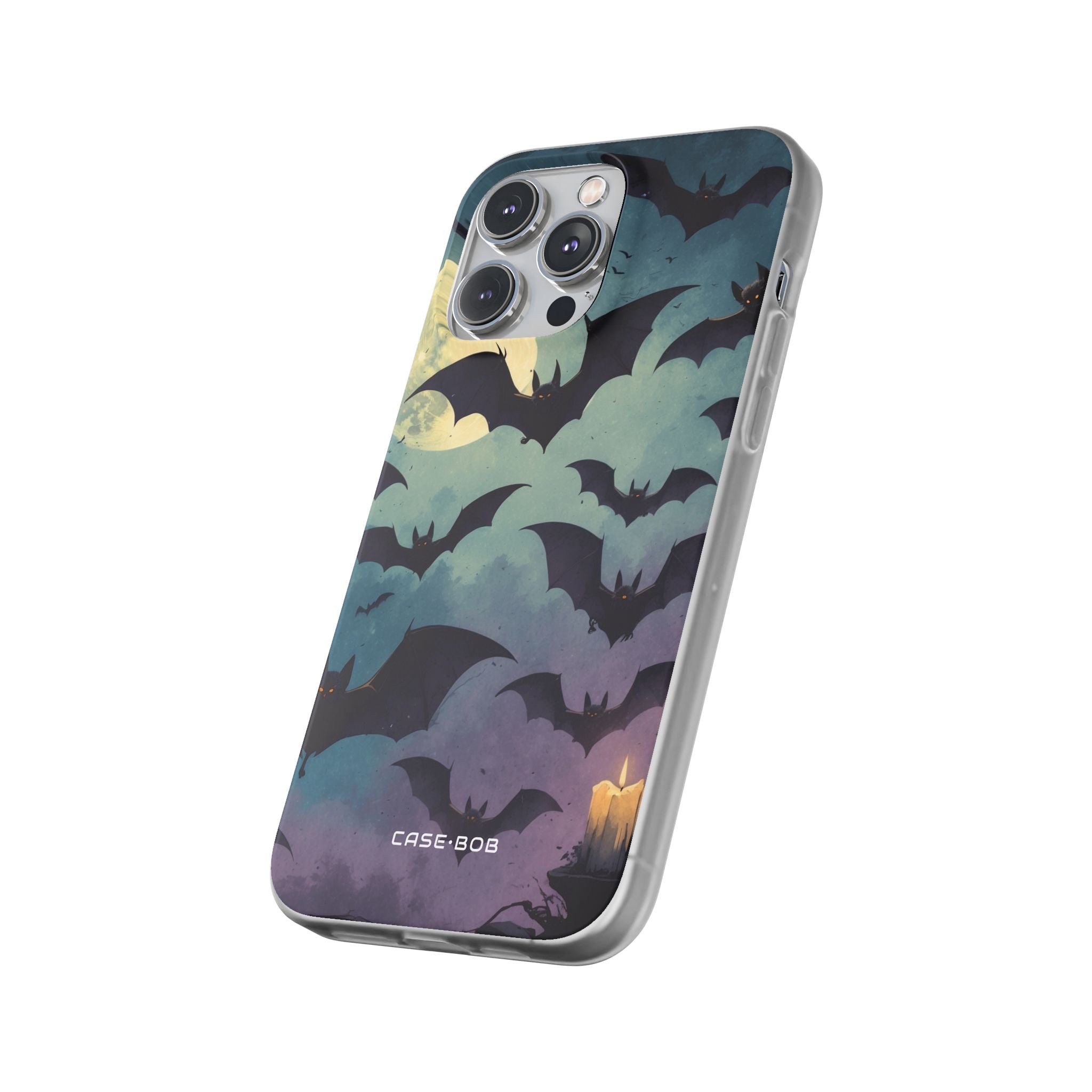 Glowing Bat Swarm iPhone 14 Pro Max Case - Soft