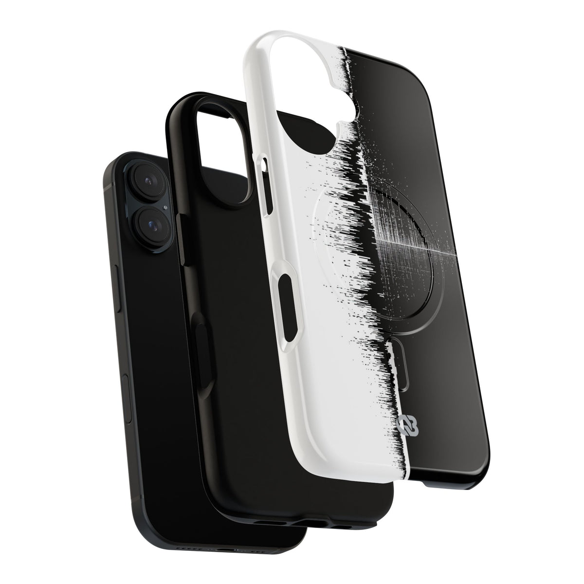 Black Tough 2.0 Magsafe Phone Case for iPhone - Static Signal Split