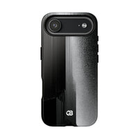 Black Tough Phone Case for iPhone - Brutalist Pixel Monolith