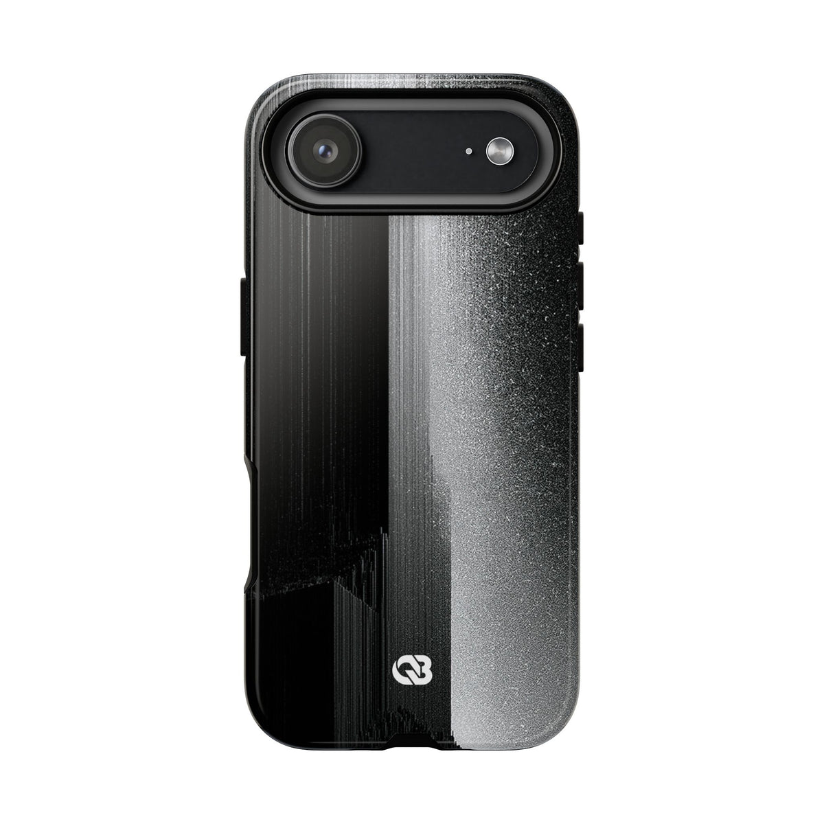 Black Tough Phone Case for iPhone - Brutalist Pixel Monolith