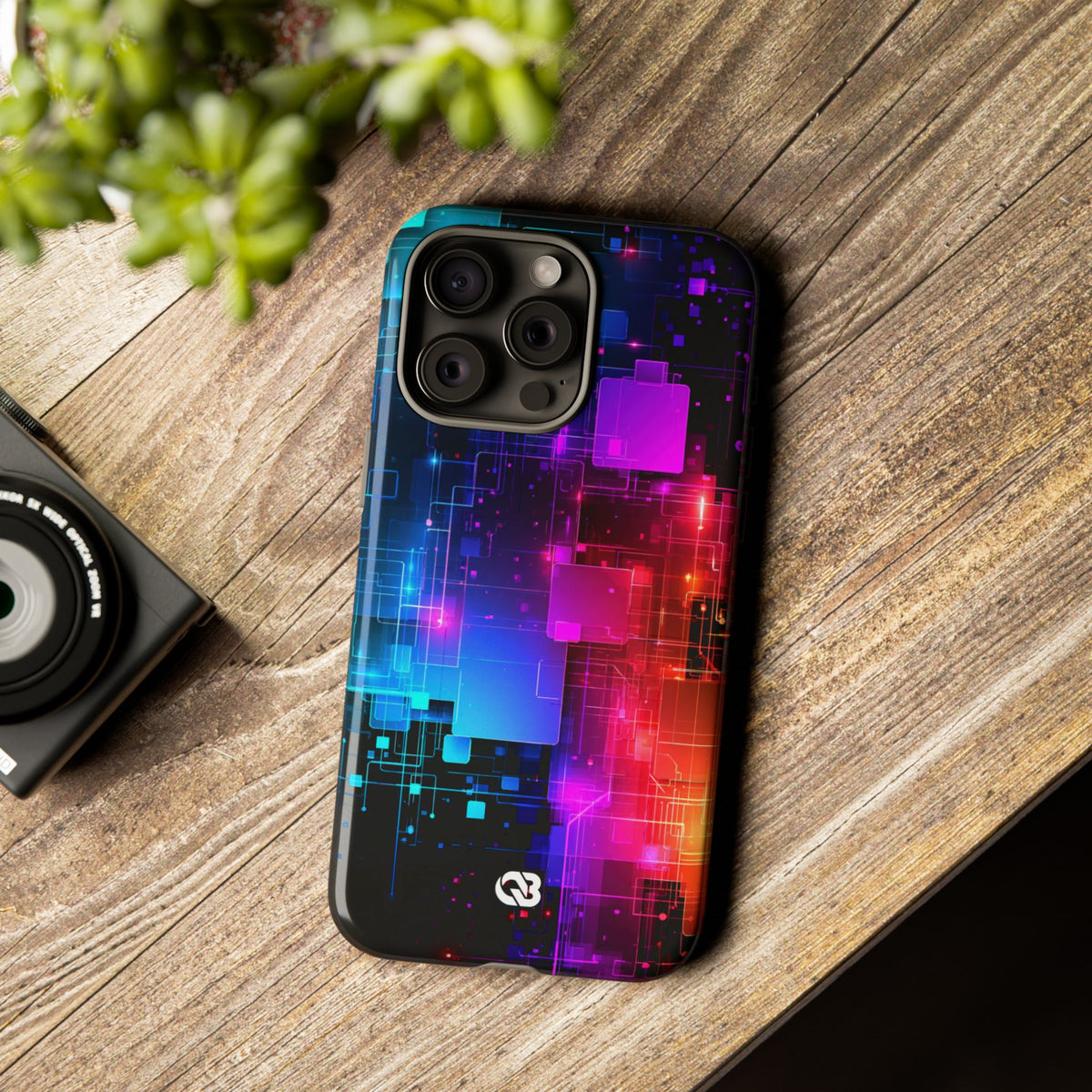 Spectral Circuit Grid · Tough Phone Case for iPhone · Black