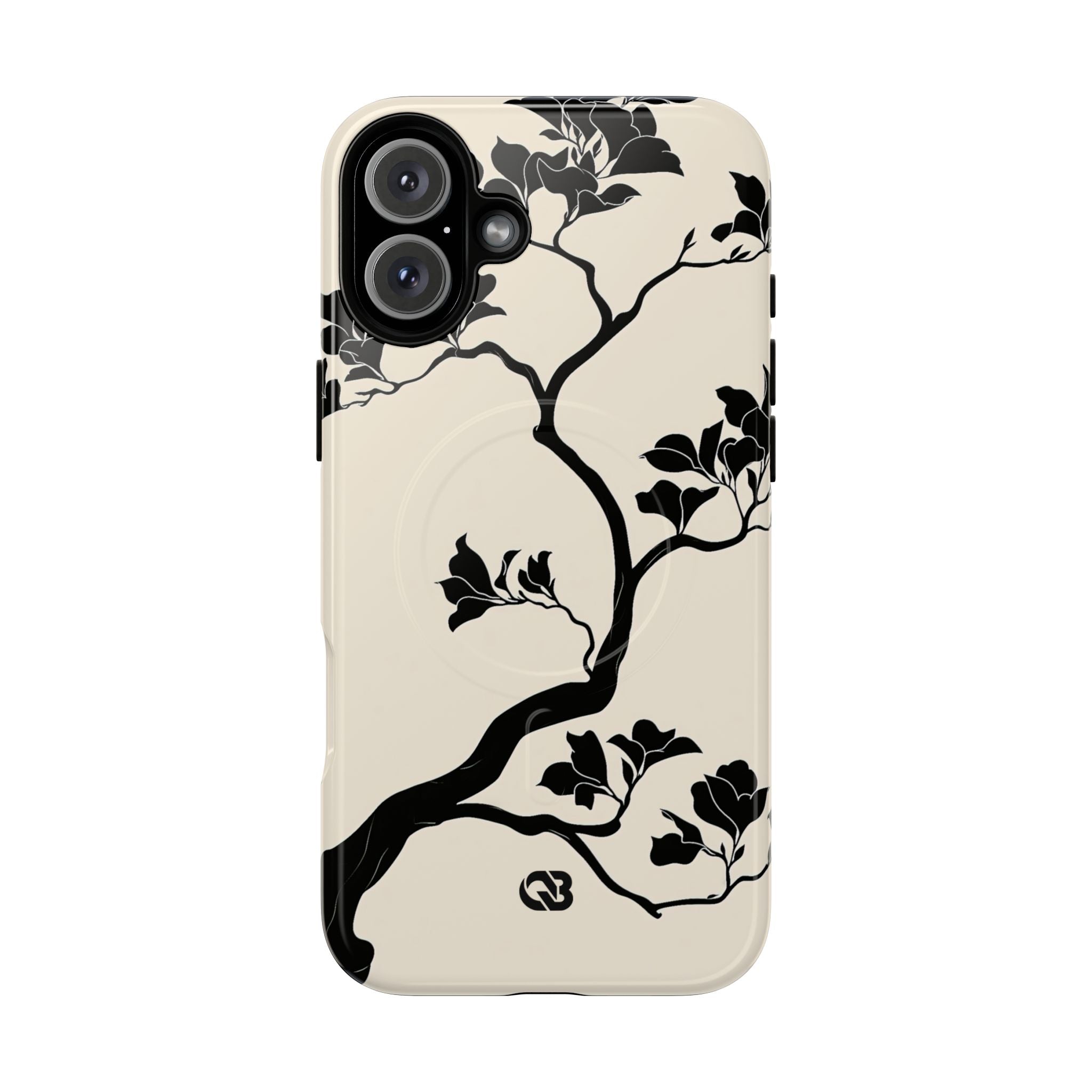 Beige Tough 2.0 Magsafe Phone Case for iPhone - Obsidian Bonsai Silhouette