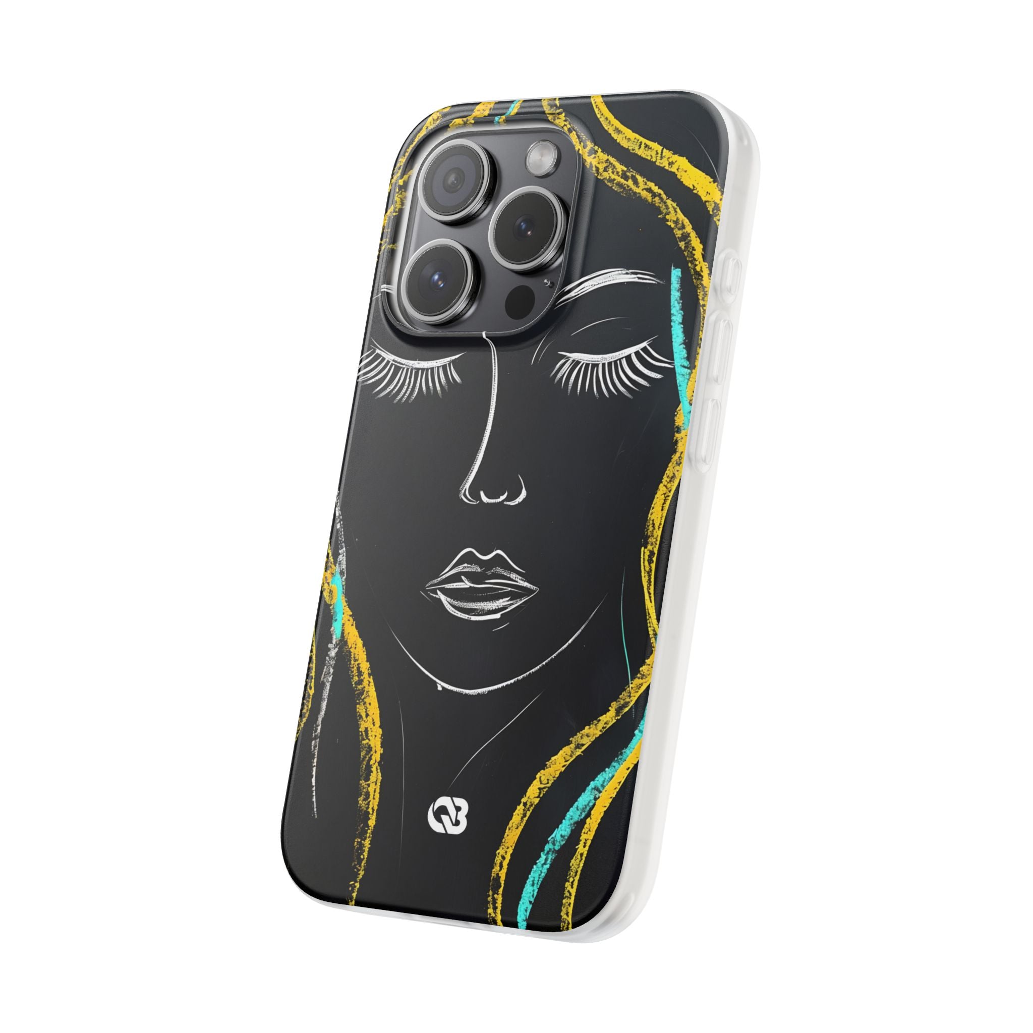 Obsidian Chalk Portrait · Soft Phone Case for iPhone