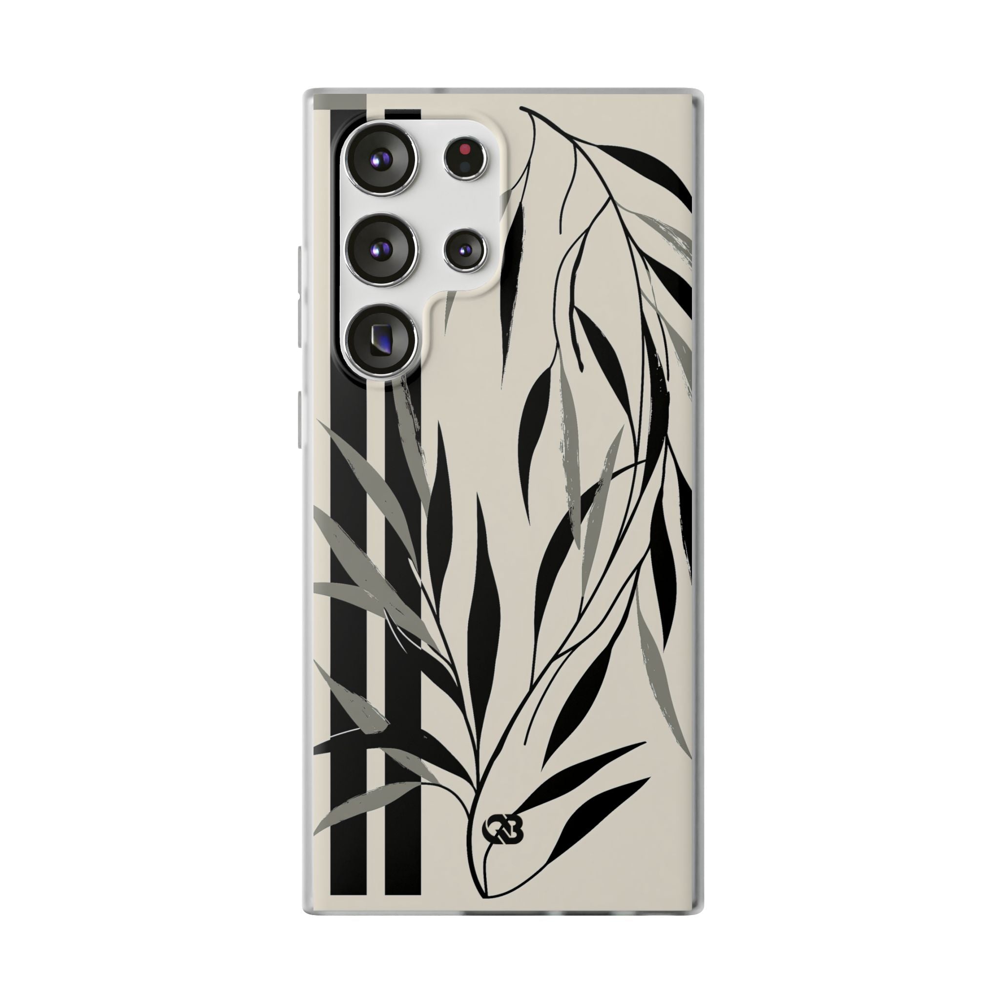 Beige Lite Phone Case for Samsung - Soot Leaf Sketch