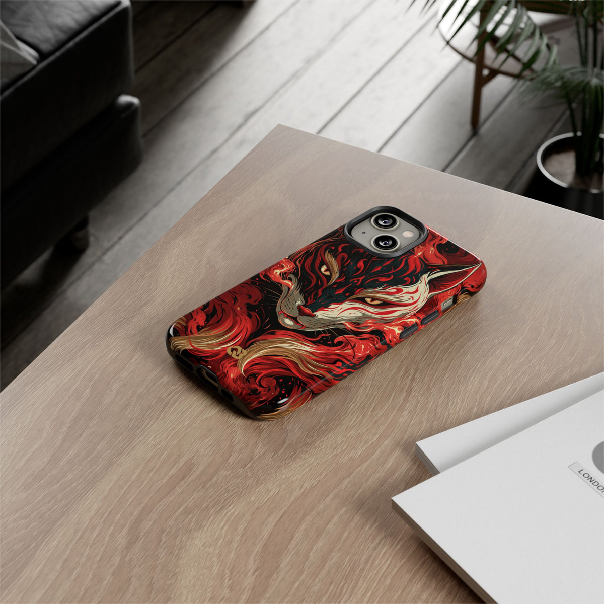 Crimson Kitsune Spirit · Tough Phone Case for iPhone · Red